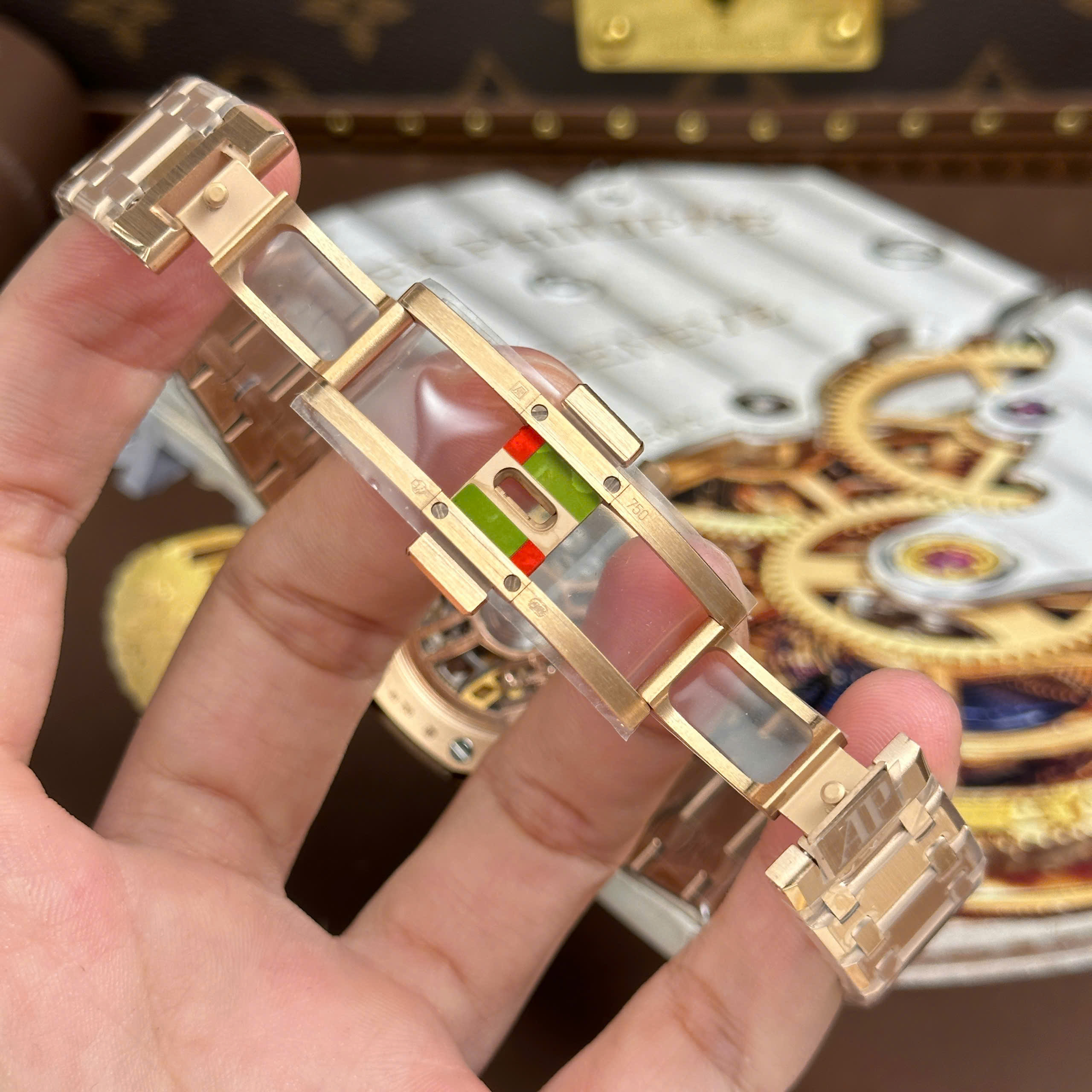 Audemars Piguet Imitation Watch Royal Oak Jumbo Extra-thin Openworked 16204 Rose Gold Plate Black Skeleton Dial ZF Factory 39mm (3)