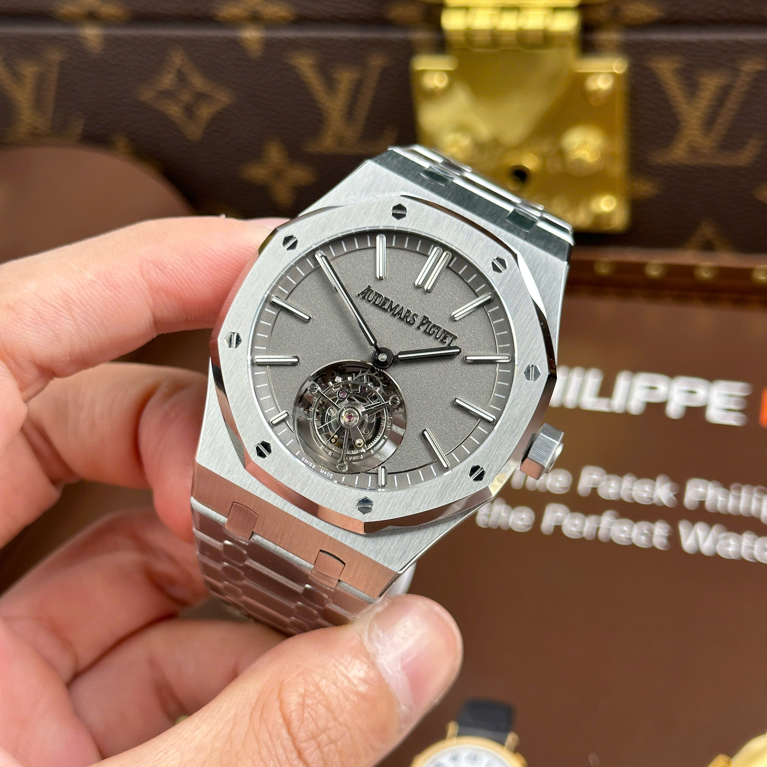 Audemars Piguet Knock Off Watch Royal Oak Flying Tourbillon 26530 Grey Dial BBS Factory 41mm (10)