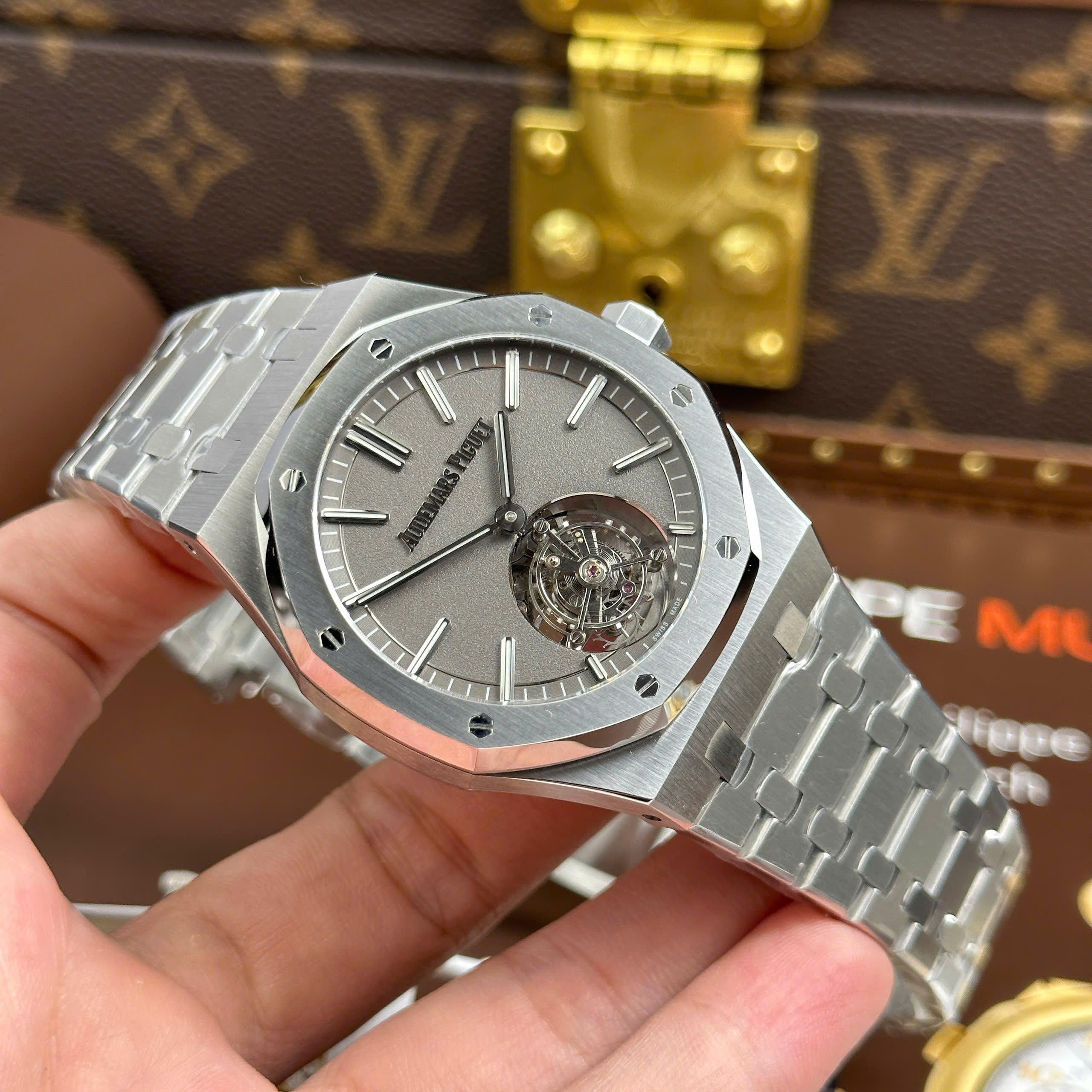 Audemars Piguet Knock Off Watch Royal Oak Flying Tourbillon 26530 Grey Dial BBS Factory 41mm (11)