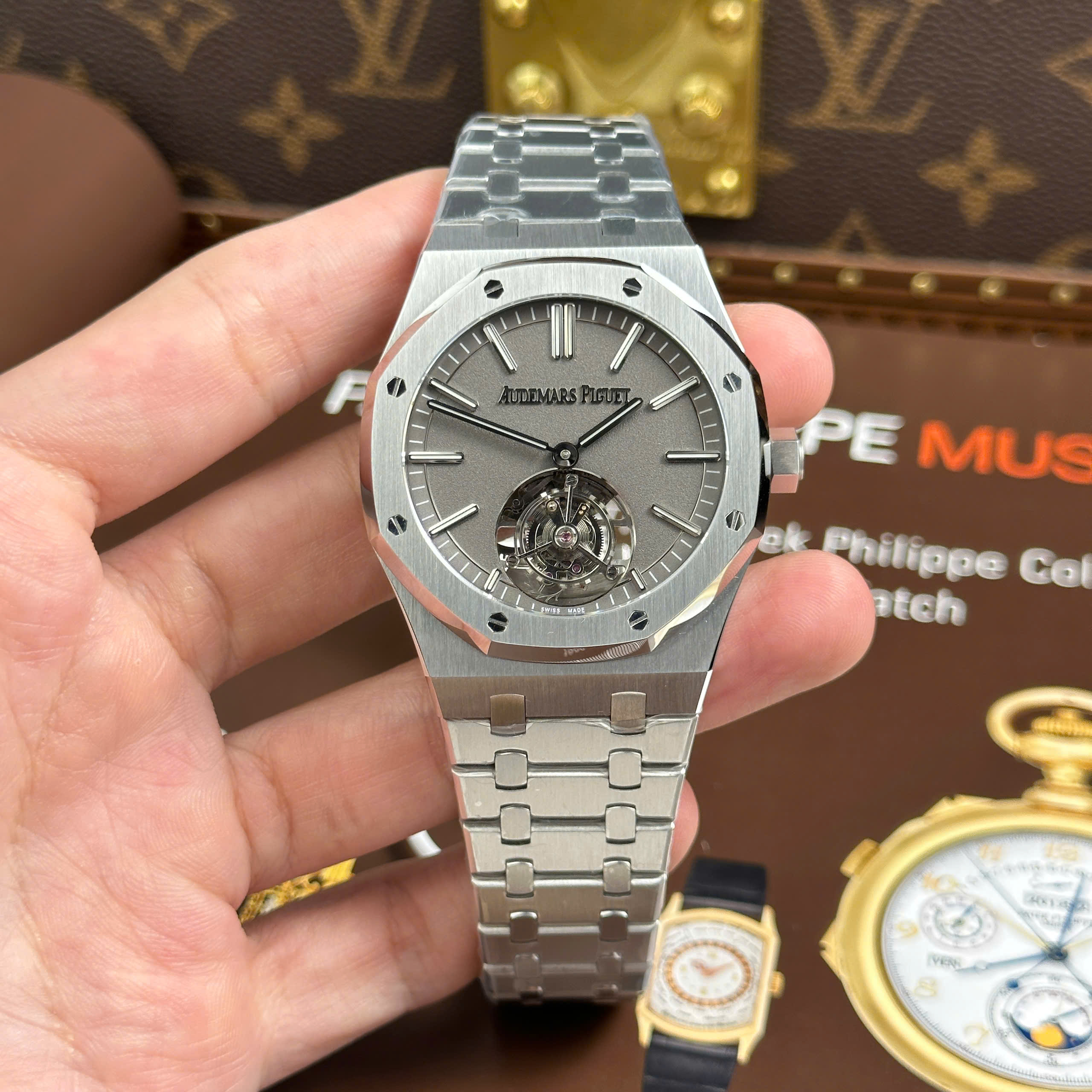 Audemars Piguet Knock Off Watch Royal Oak Flying Tourbillon 26530 Grey Dial BBS Factory 41mm (12)