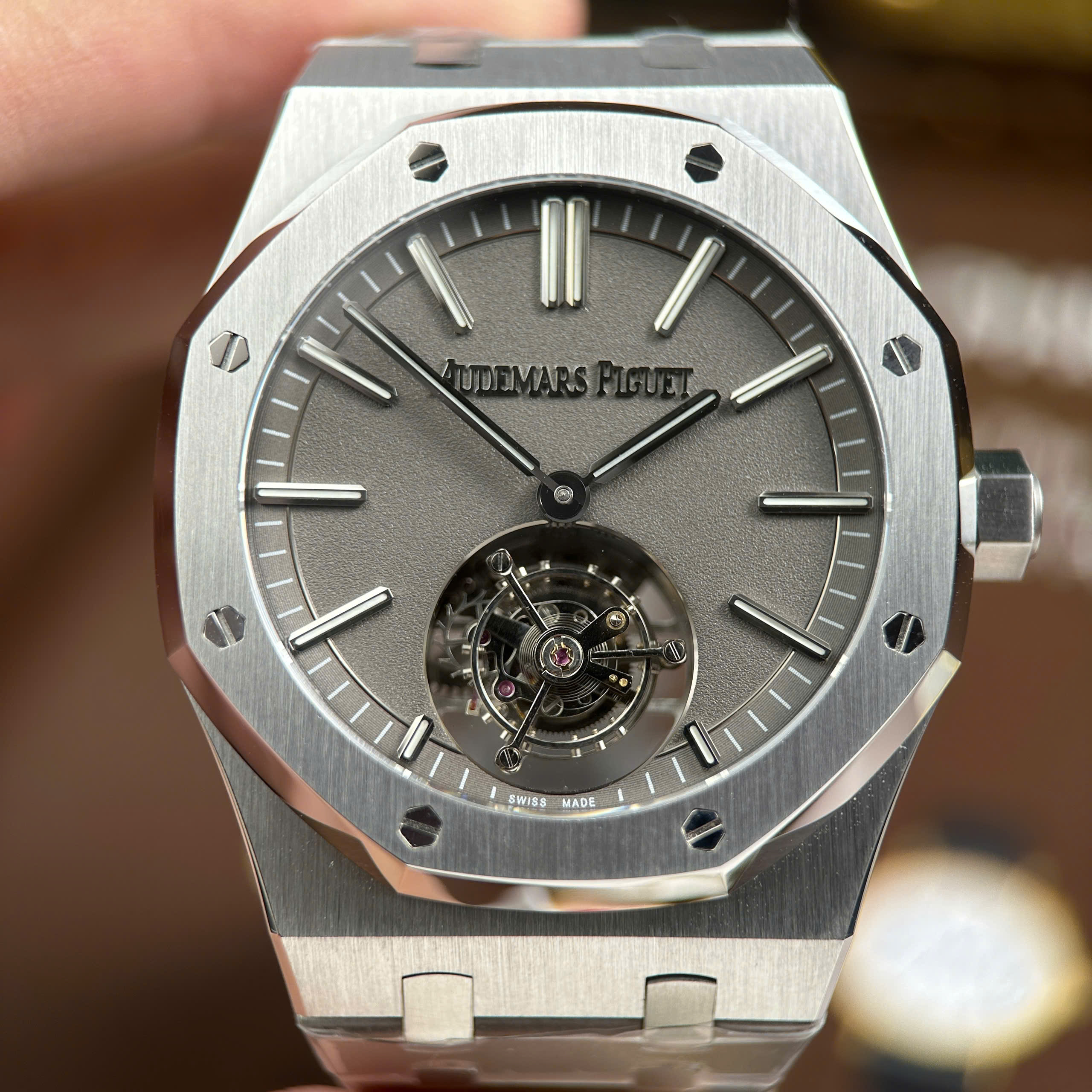 Audemars Piguet Knock Off Watch Royal Oak Flying Tourbillon 26530 Grey Dial BBS Factory 41mm (8)