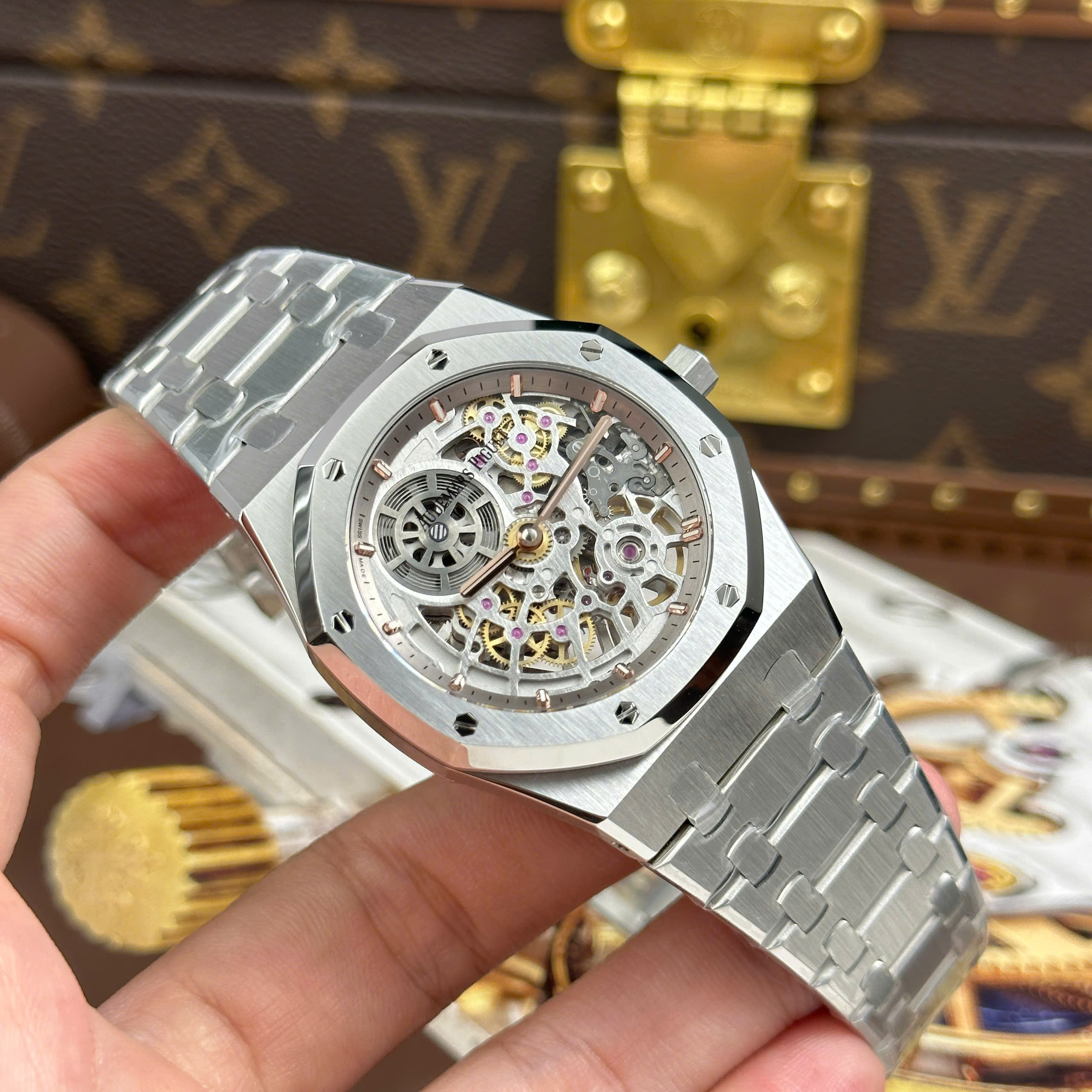 Audemars Piguet Replica 11 Royal Oak Jumbo Extra-thin Openworked 16204 Skeleton Dial Stainless Steel ZF Factory 39mm (14)