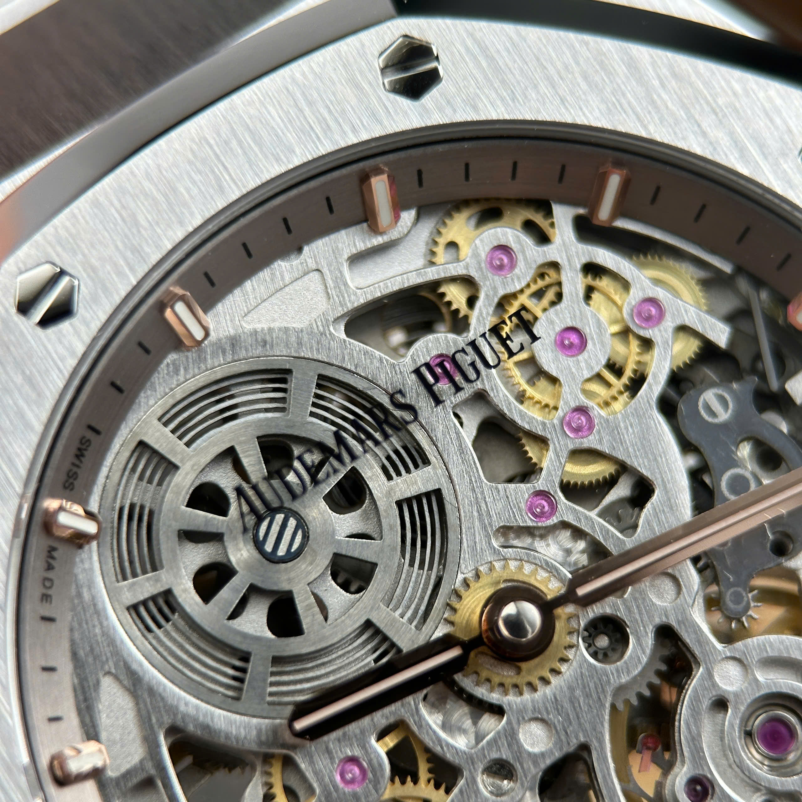 Audemars Piguet Replica 11 Royal Oak Jumbo Extra-thin Openworked 16204 Skeleton Dial Stainless Steel ZF Factory 39mm (8)