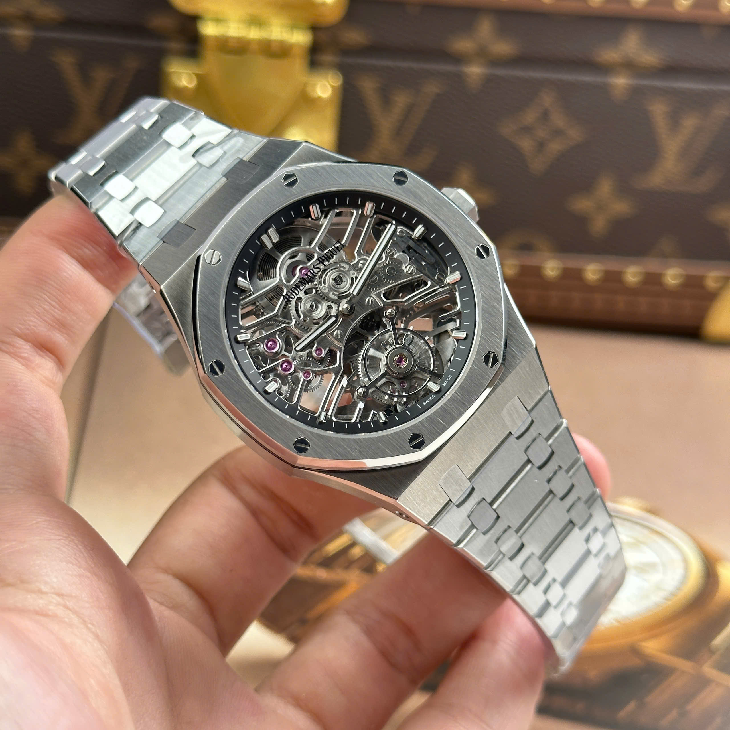 Audemars Piguet Royal Oak 26735 Imitation Luxury Watch Black Skeleton Dial Tourbillon 41mm (16)