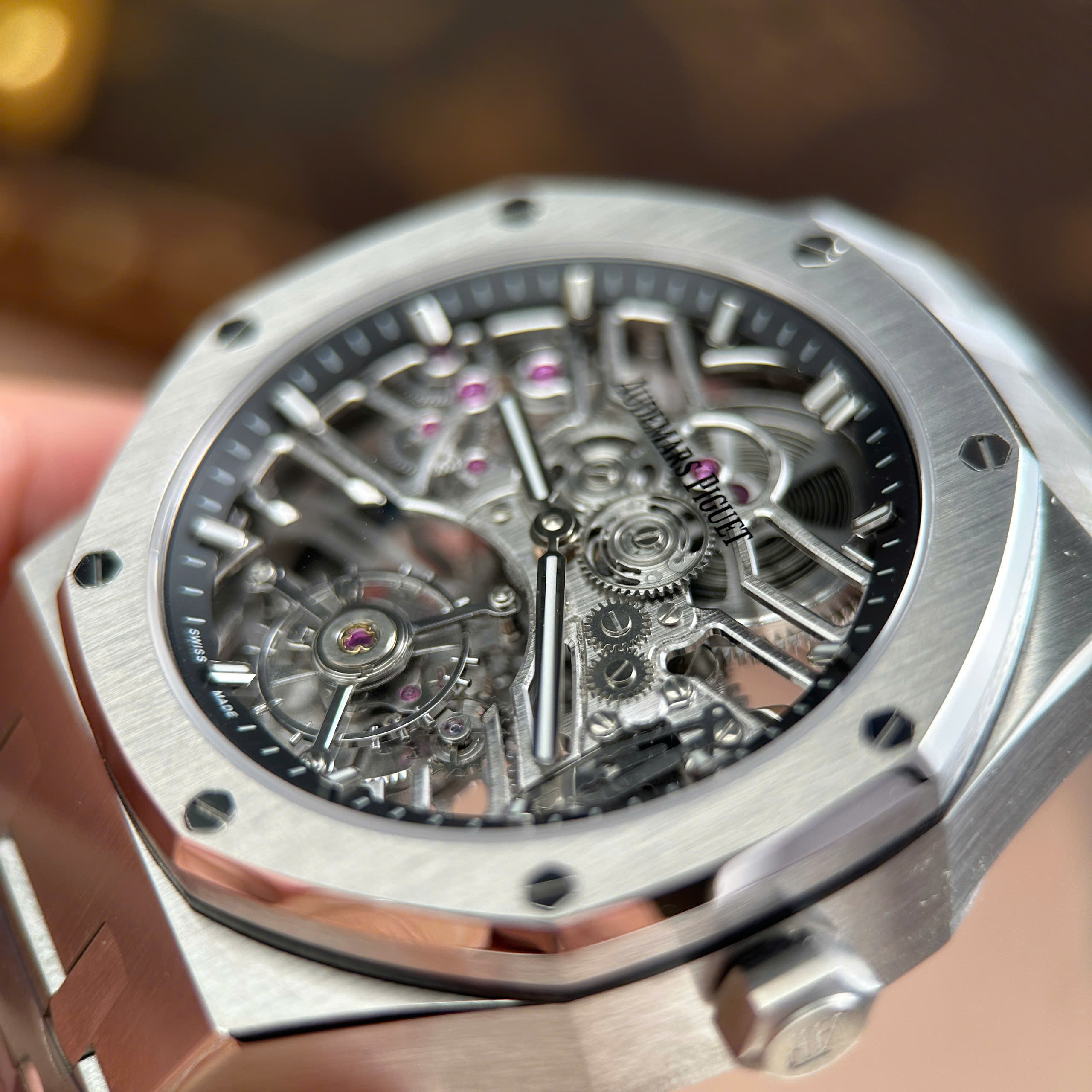 Audemars Piguet Royal Oak 26735 Imitation Luxury Watch Black Skeleton Dial Tourbillon 41mm (7)
