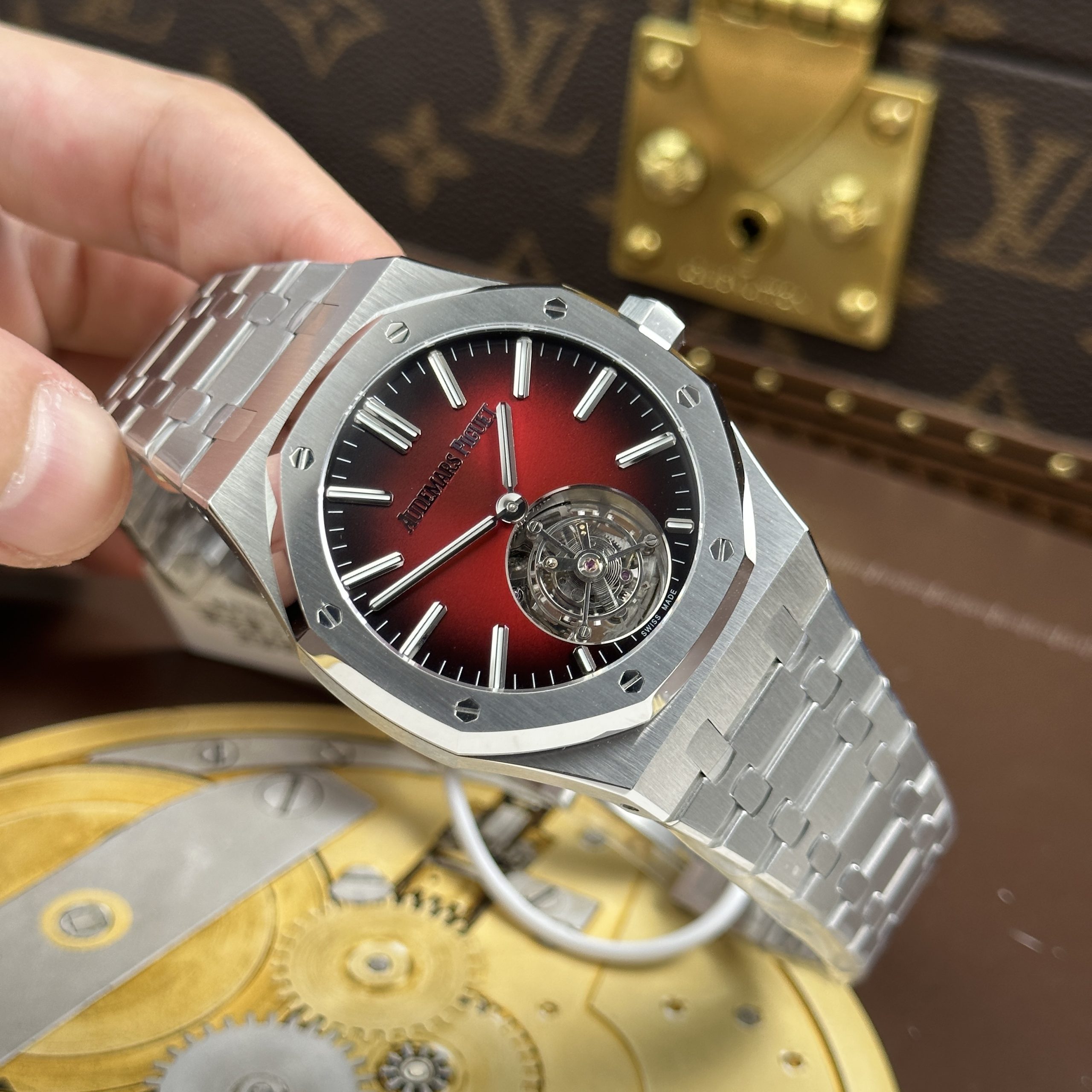 Audemars Piguet Royal Oak Flying Tourbillon 26530 Imitation Watch Red Dial BBS Factory 41mm (12)