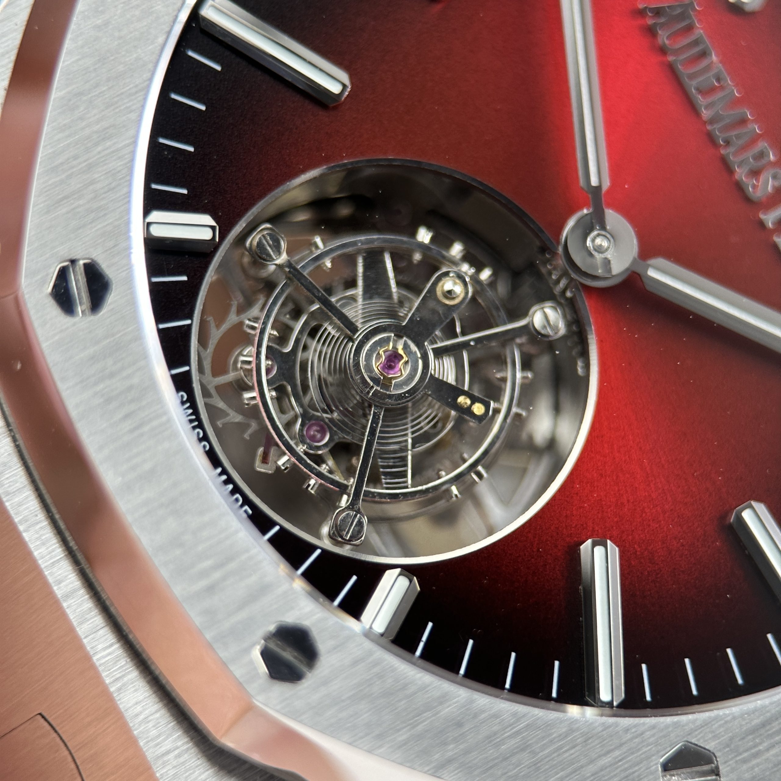 Audemars Piguet Royal Oak Flying Tourbillon 26530 Imitation Watch Red Dial BBS Factory 41mm (8)