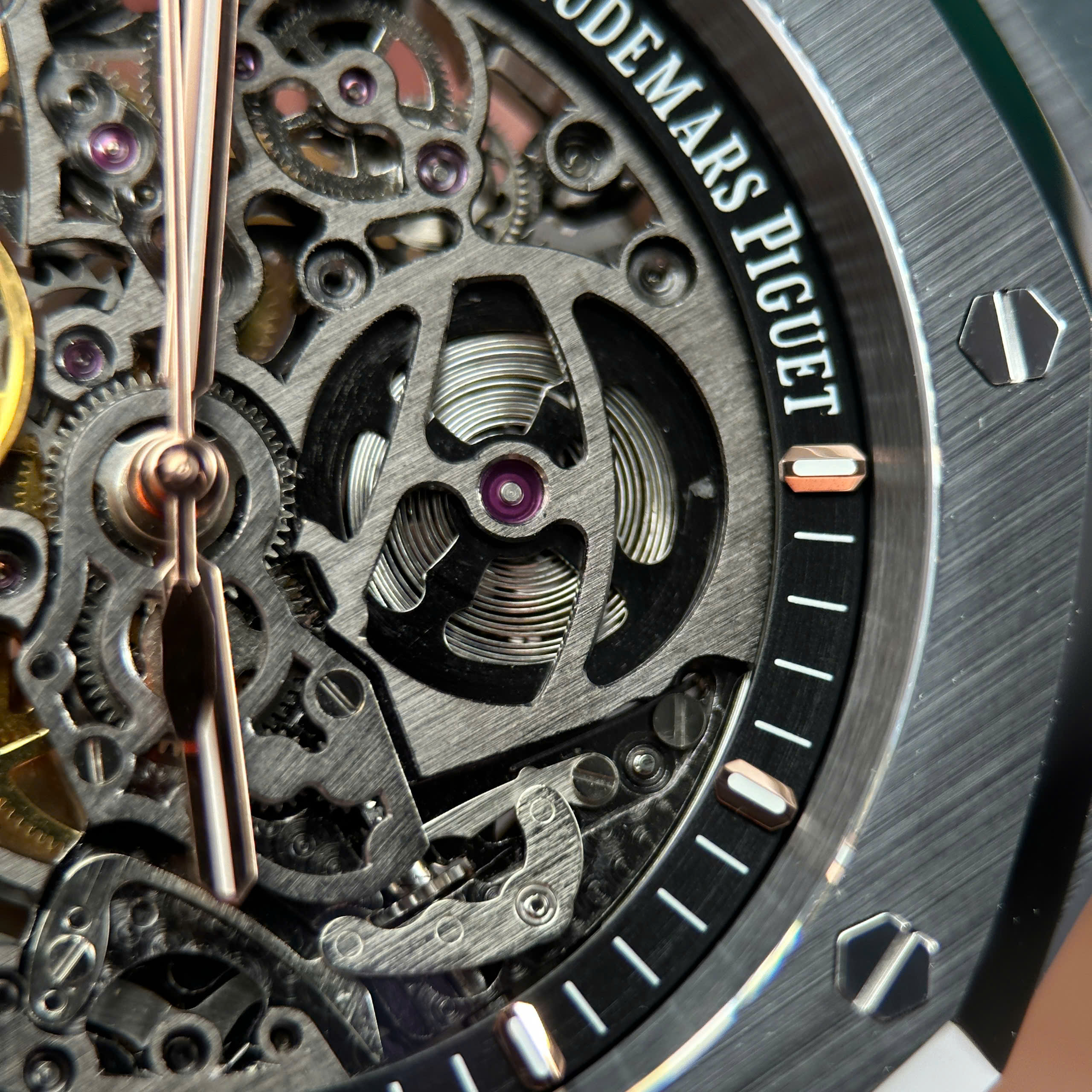 Audemars Piguet Royal Oak Openworked 15407 Best Replica Watch Black Ceramic Case Skeleton Dial THB Factory 41mm (7)