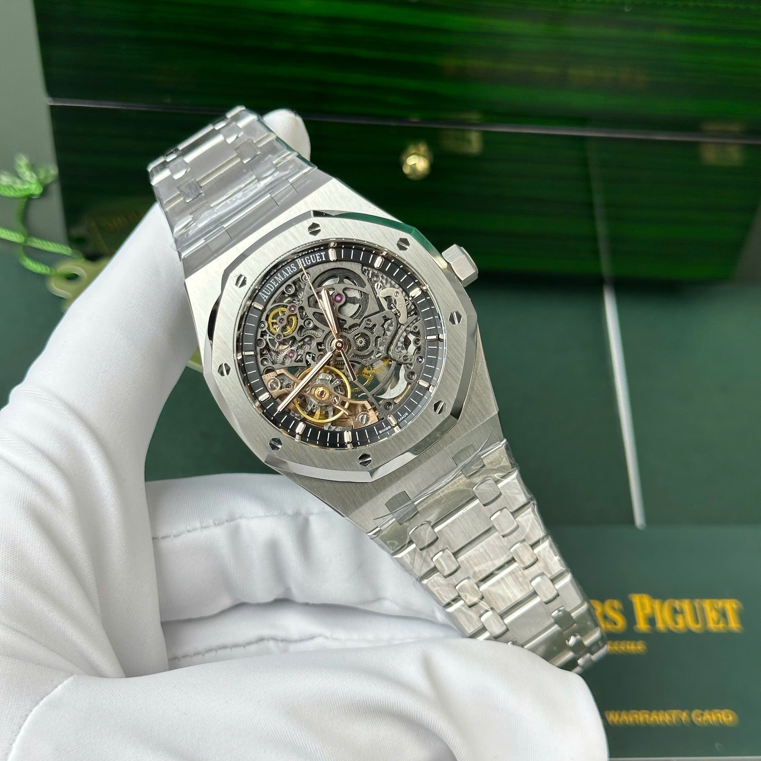 Audemars Piguet Royal Oak Openworked 15407 Imitation Watch Stainless Steel Black Skeleton Dial THB Factory 41mm (11)
