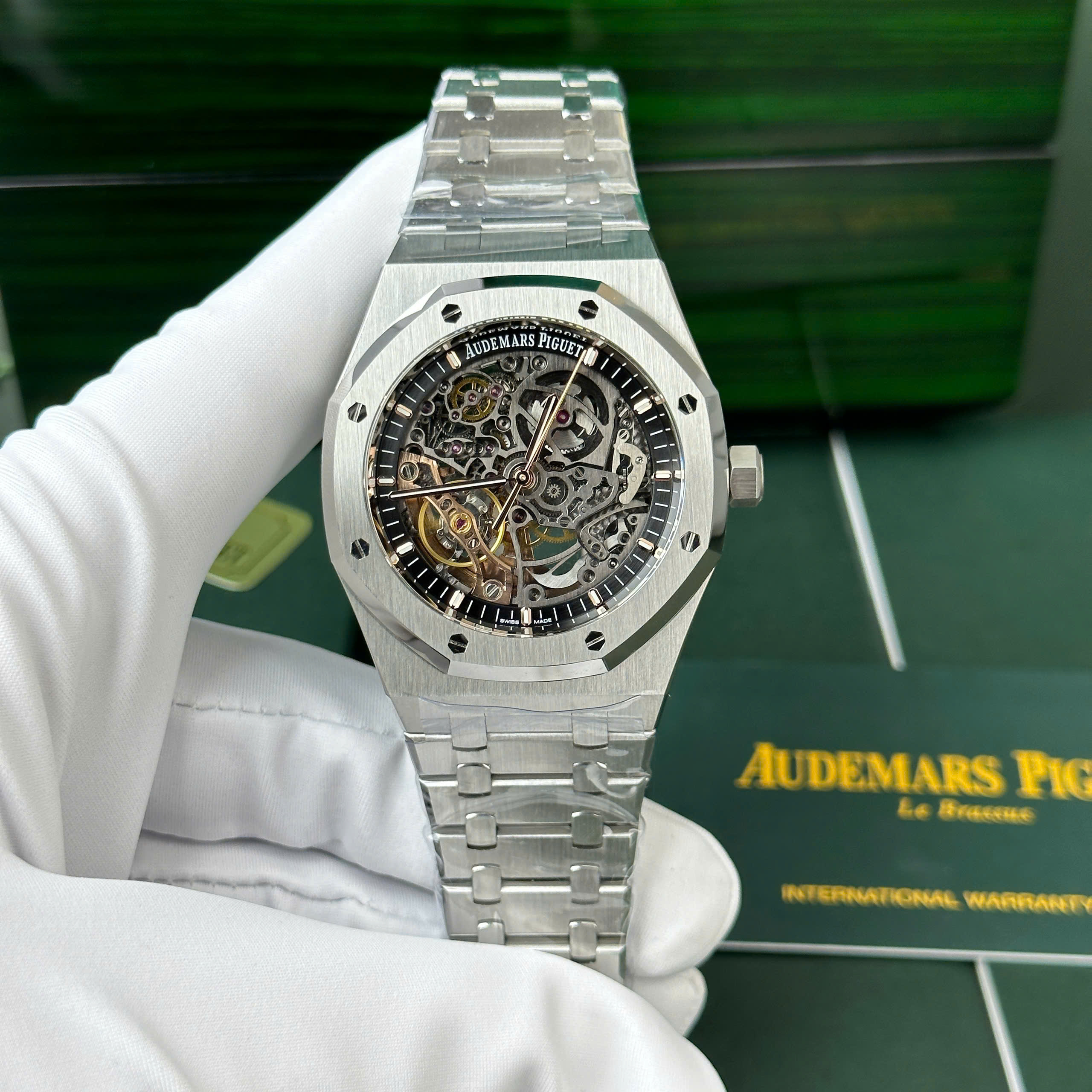 Audemars Piguet Royal Oak Openworked 15407 Imitation Watch Stainless Steel Black Skeleton Dial THB Factory 41mm (12)