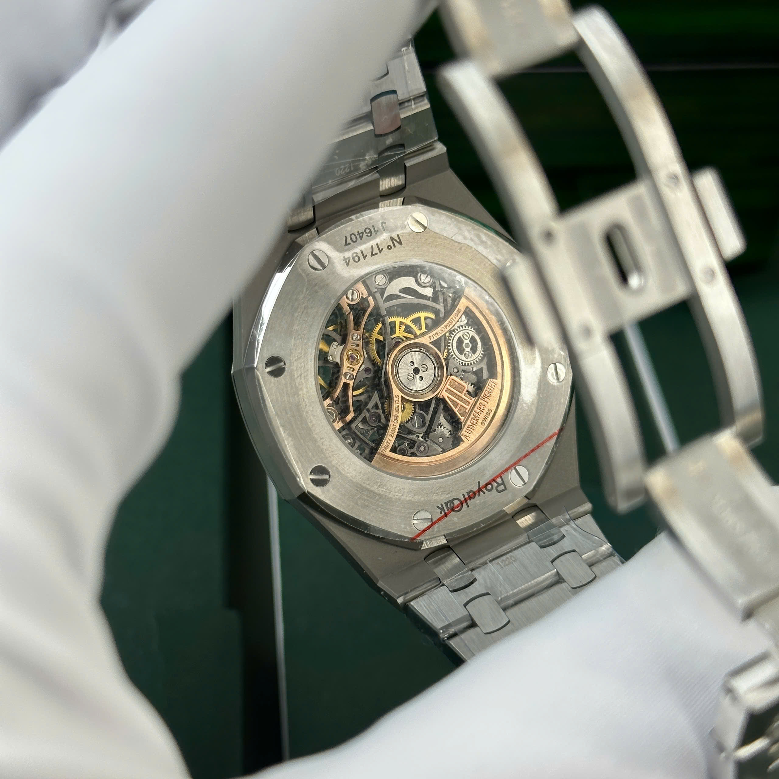 Audemars Piguet Royal Oak Openworked 15407 Imitation Watch Stainless Steel Black Skeleton Dial THB Factory 41mm (2)