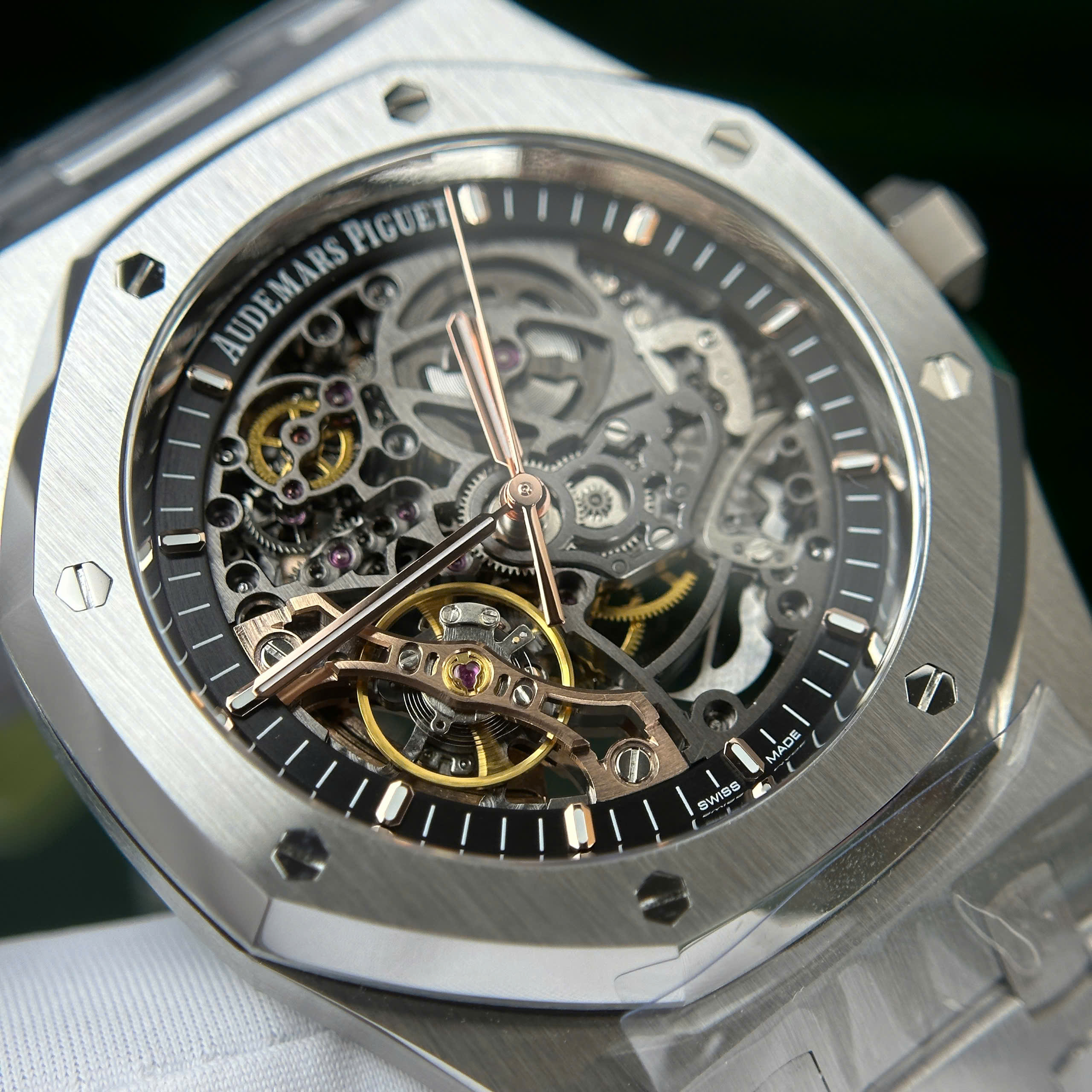 Audemars Piguet Royal Oak Openworked 15407 Imitation Watch Stainless Steel Black Skeleton Dial THB Factory 41mm (7)