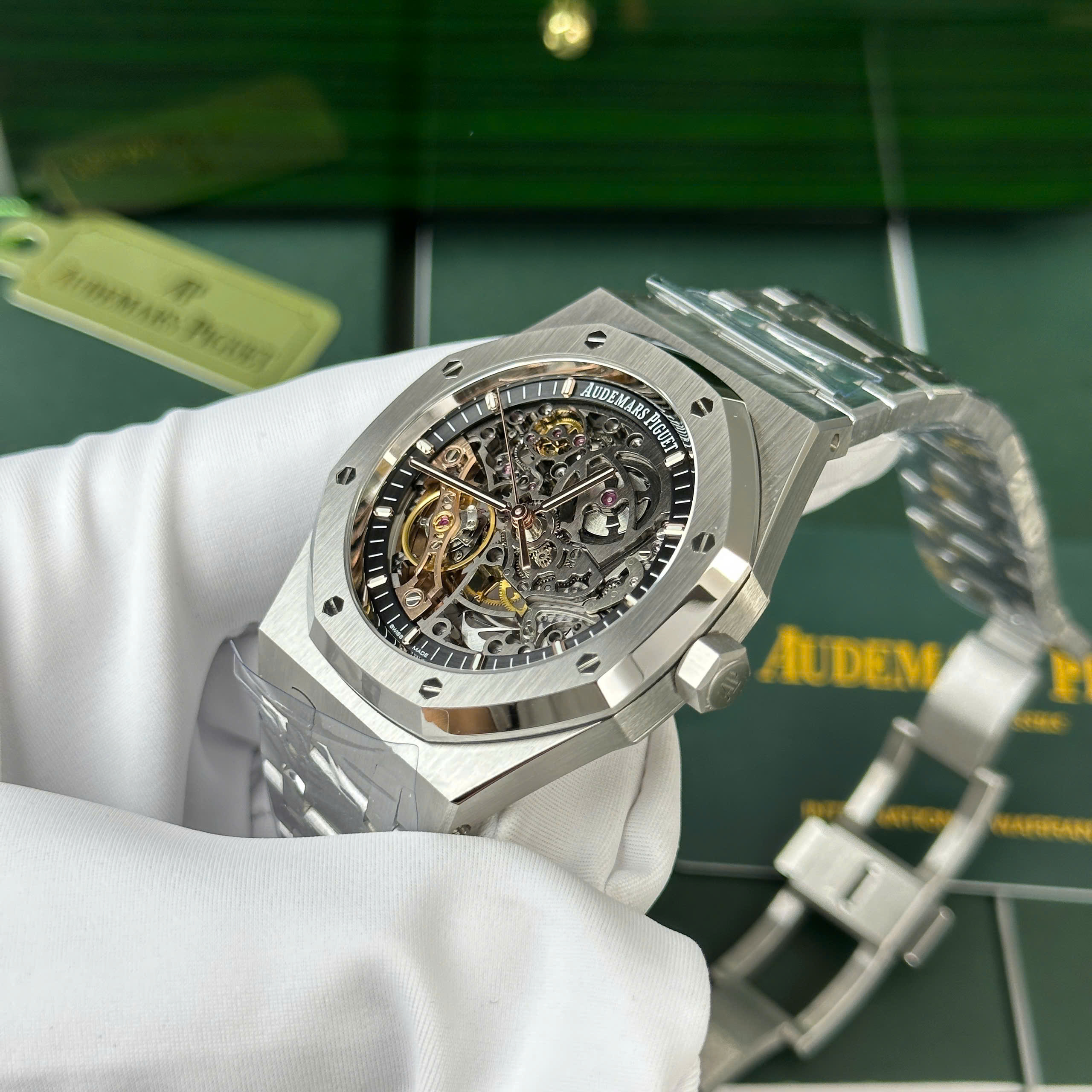 Audemars Piguet Royal Oak Openworked 15407 Imitation Watch Stainless Steel Black Skeleton Dial THB Factory 41mm (8)