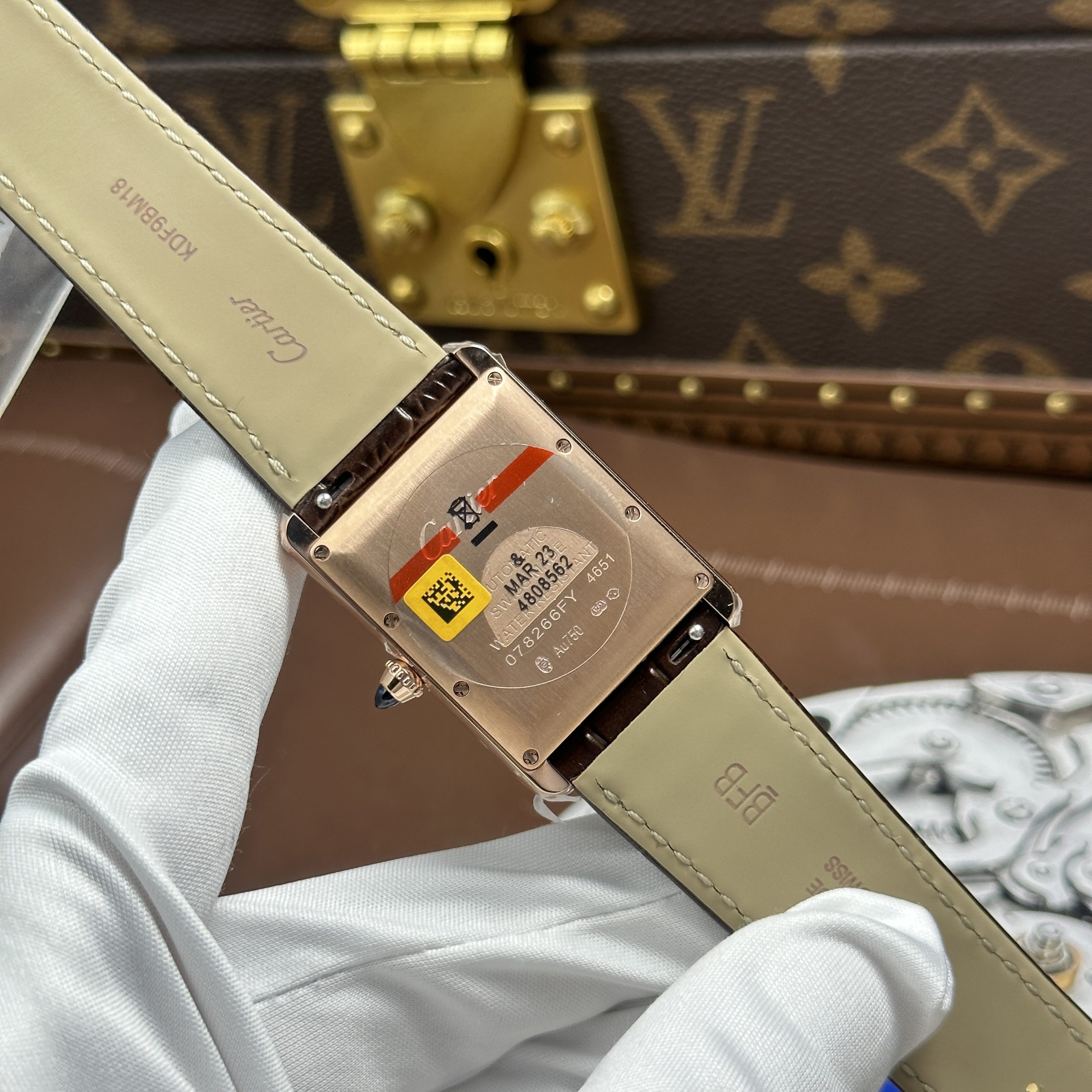 Cartier Tank Louis XL Best Replica Watch Rose Gold Plate White Dial Leather Strap Automatic 27.8 x 38 (2)