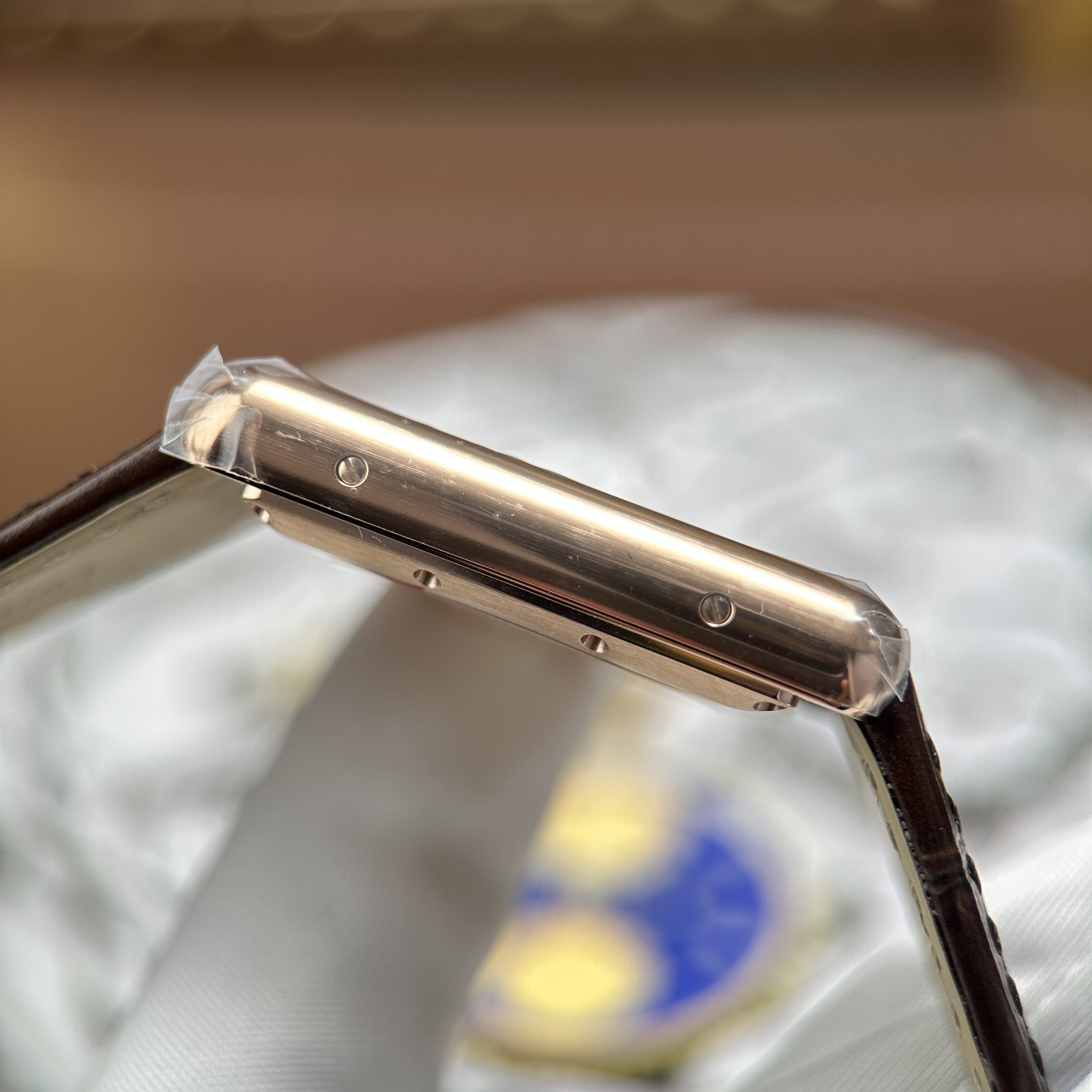 Cartier Tank Louis XL Best Replica Watch Rose Gold Plate White Dial Leather Strap Automatic 27.8 x 38 (3)