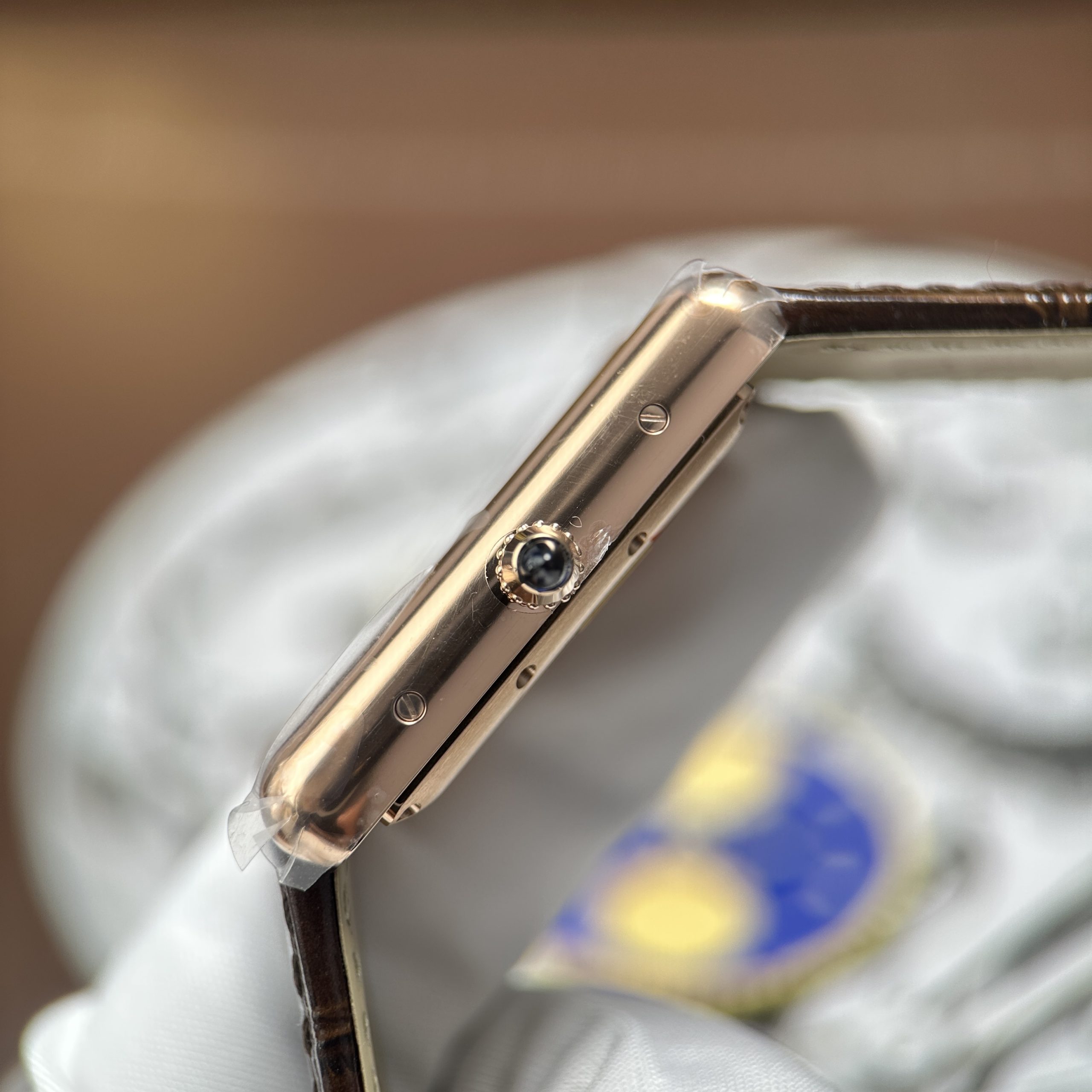 Cartier Tank Louis XL Best Replica Watch Rose Gold Plate White Dial Leather Strap Automatic 27.8 x 38 (4)