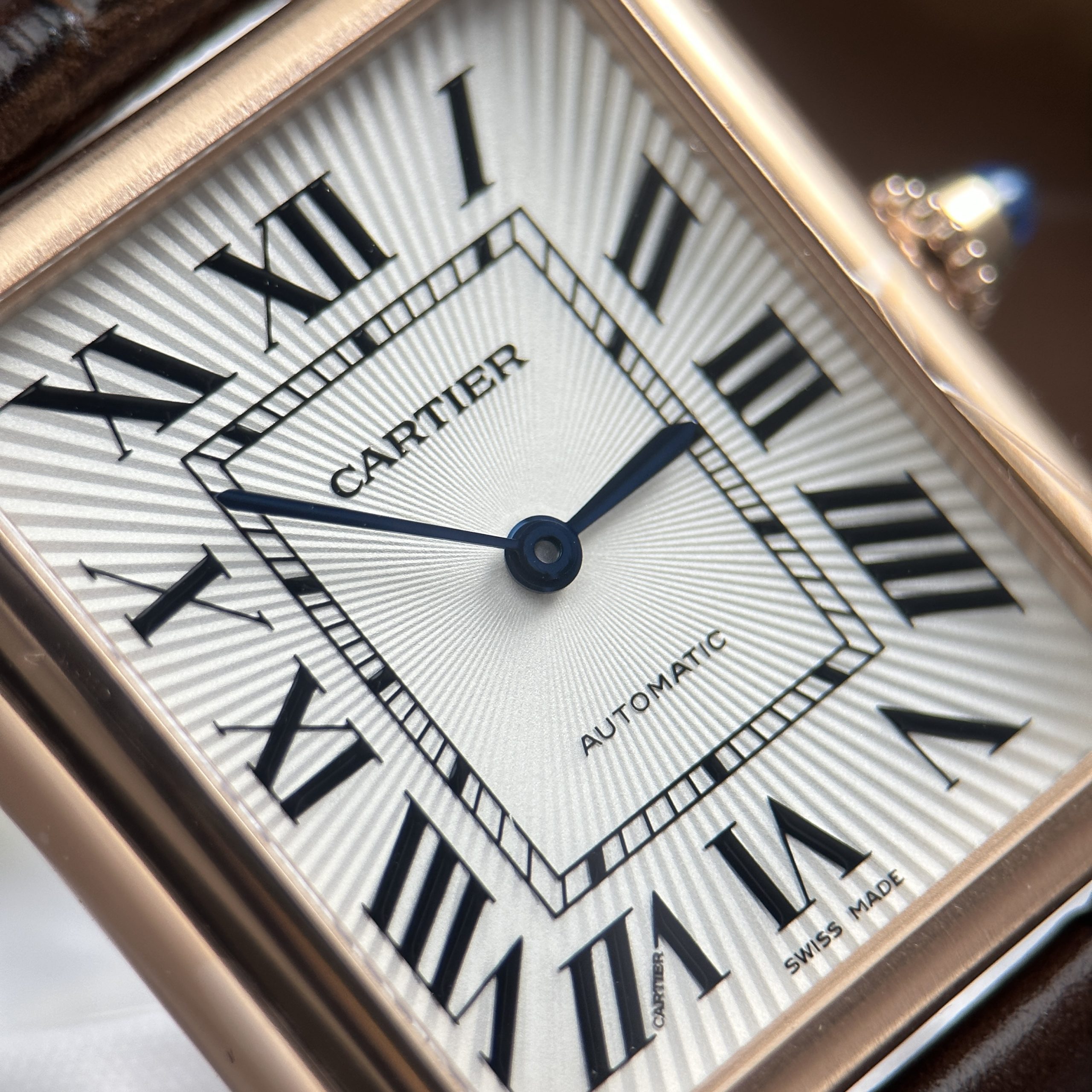 Cartier Tank Louis XL Best Replica Watch Rose Gold Plate White Dial Leather Strap Automatic 27.8 x 38 (5)