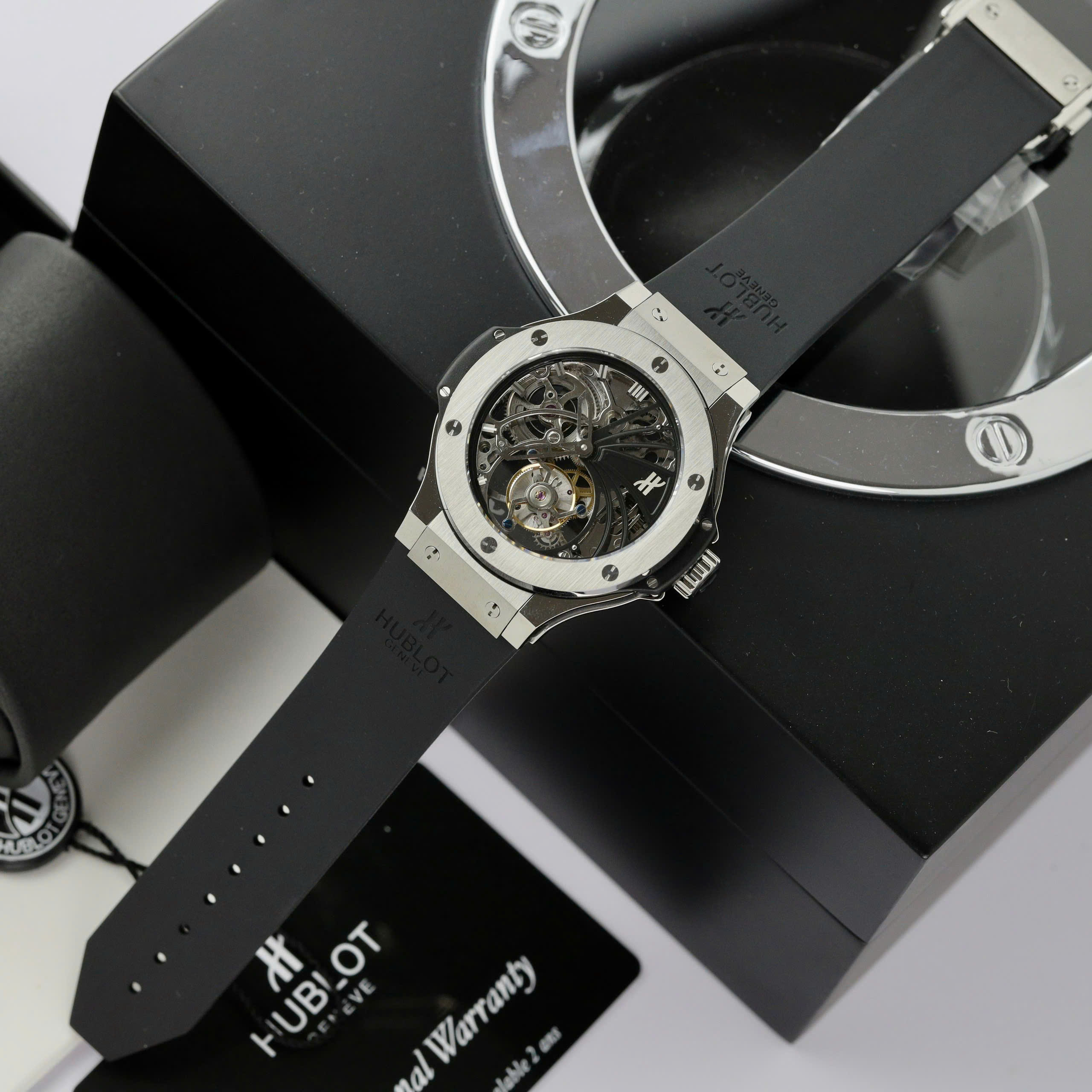 Hublot Big Bang Tourbillon Luxury Imitaiton Watch Skeleton Dial Titanium Case Rubber Strap 44mm (7)