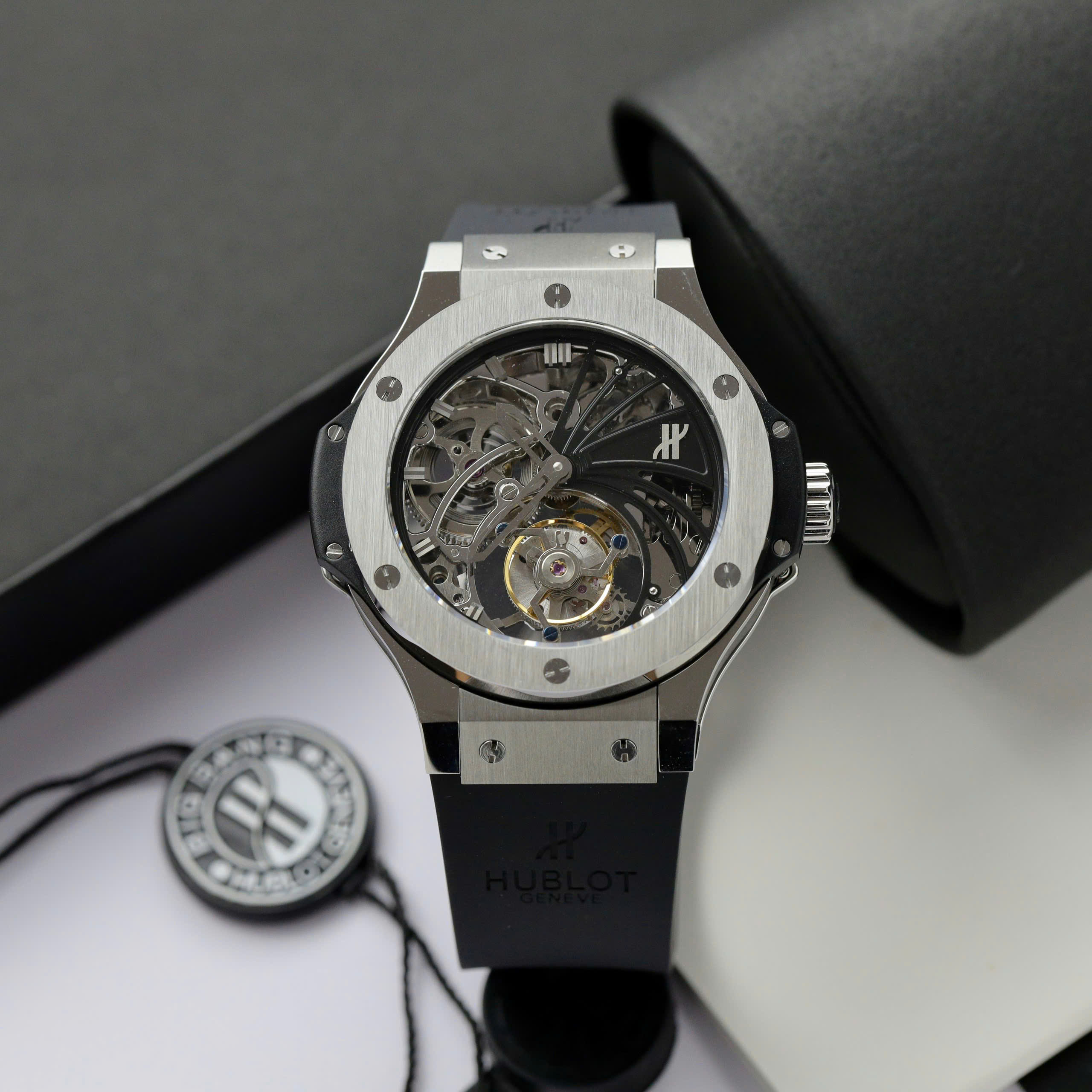 Hublot Big Bang Tourbillon Luxury Imitaiton Watch Skeleton Dial Titanium Case Rubber Strap 44mm (8)