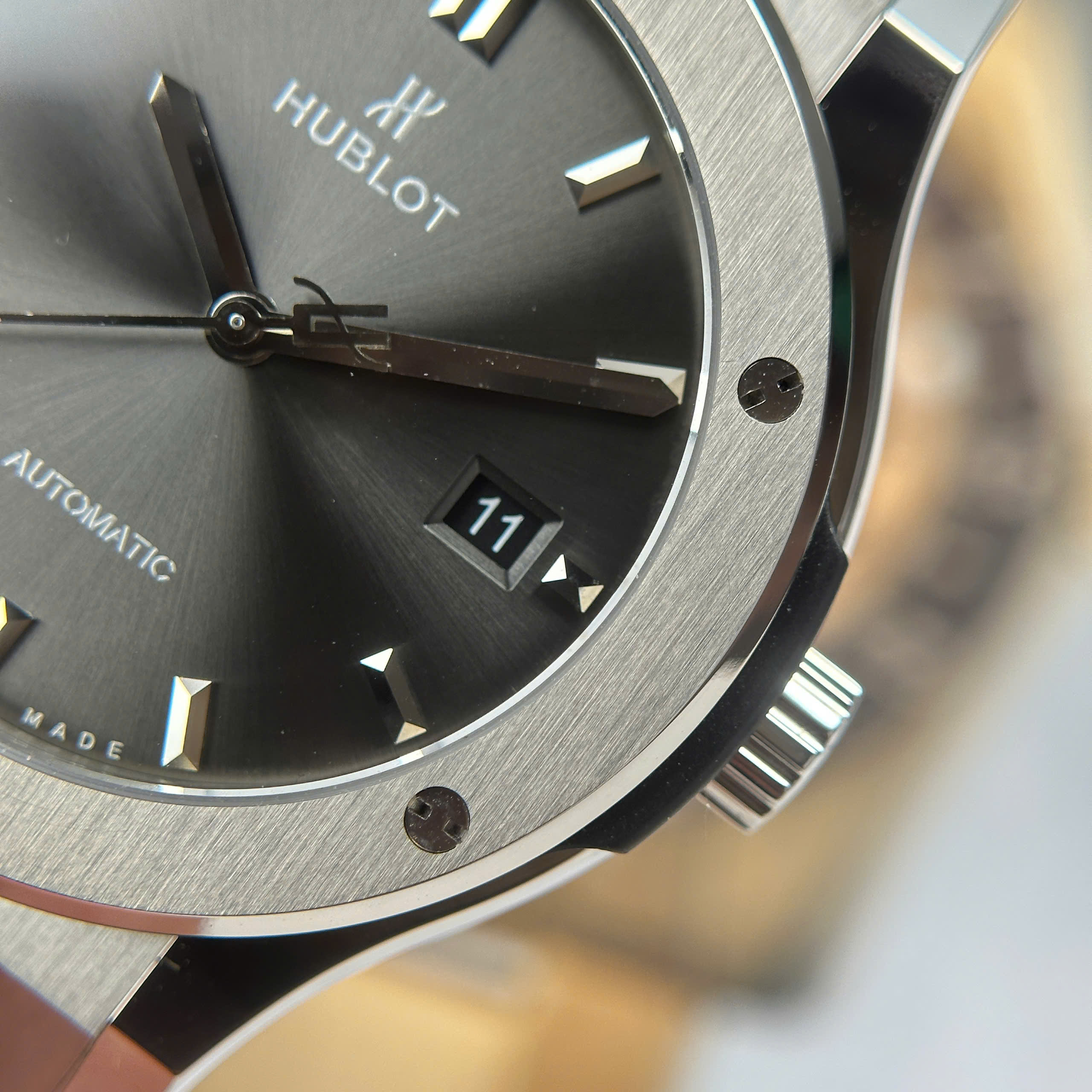 Hublot Classic Fusion Best Quality Replica Watch Titanium Case Grey Dial Rubber Strap JJZ Factory 42mm (5)