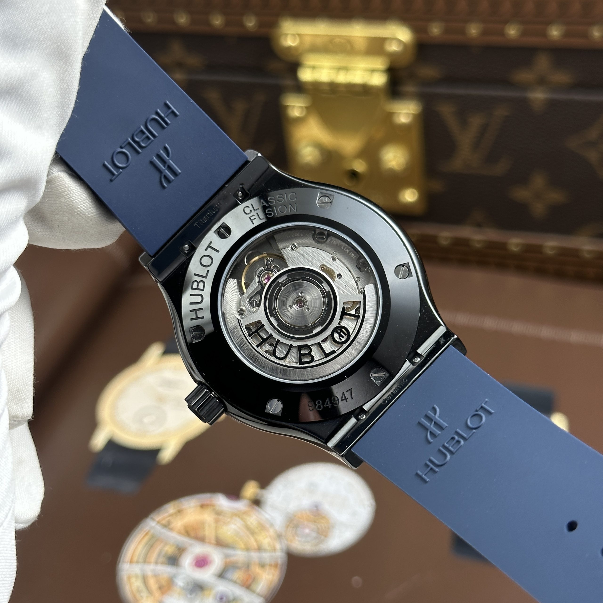 Hublot Classic Fusion Knock Off Watch Boutique Pisa 1940 Edition Ceramic Case Blue Dial Rubber Strap JJZ Factory 42mm (2)