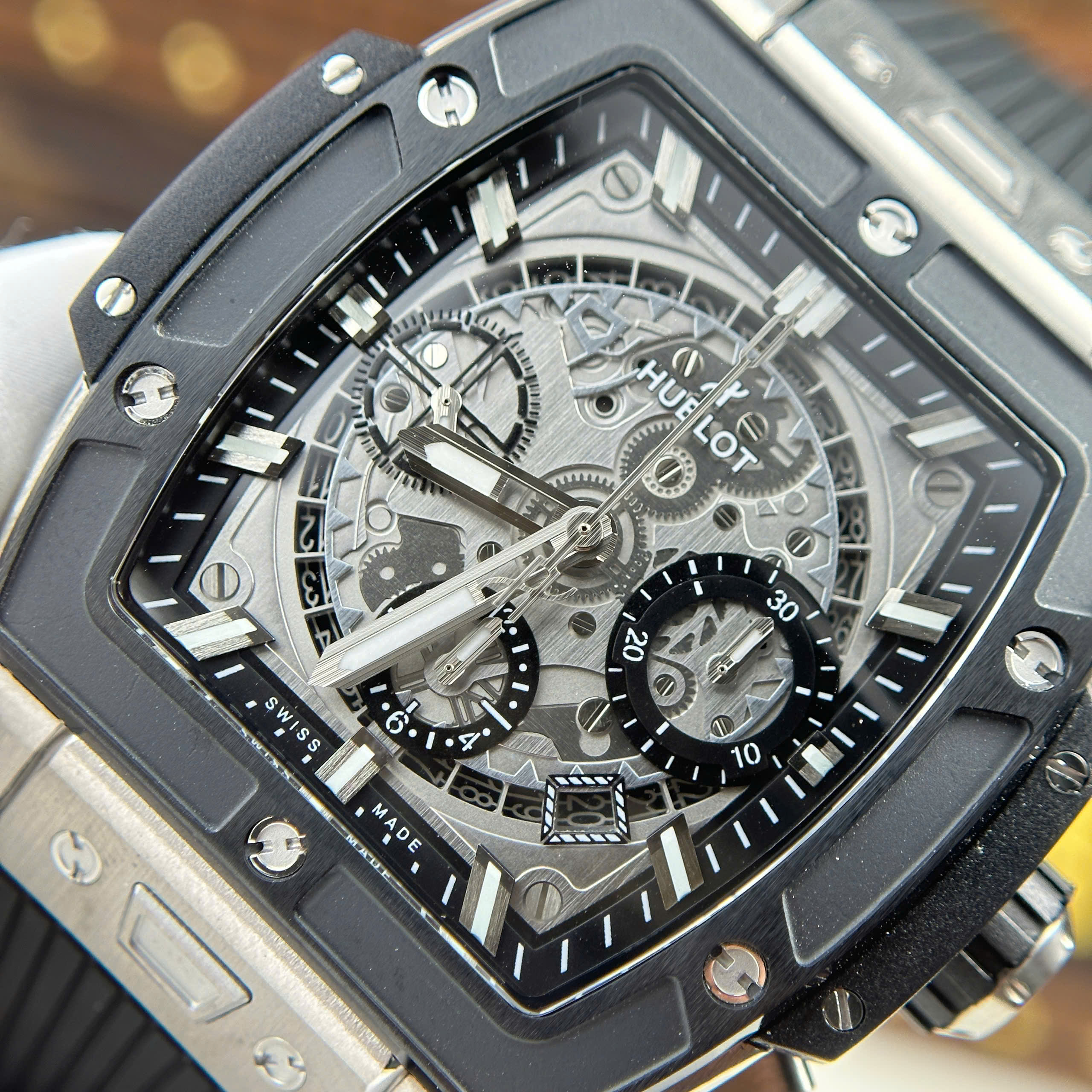 Hublot Spirit Of Big Bang Knock Off Watch Titanium Case Black Dial Rubber Strap One Click BBR Factory 42mm (6)