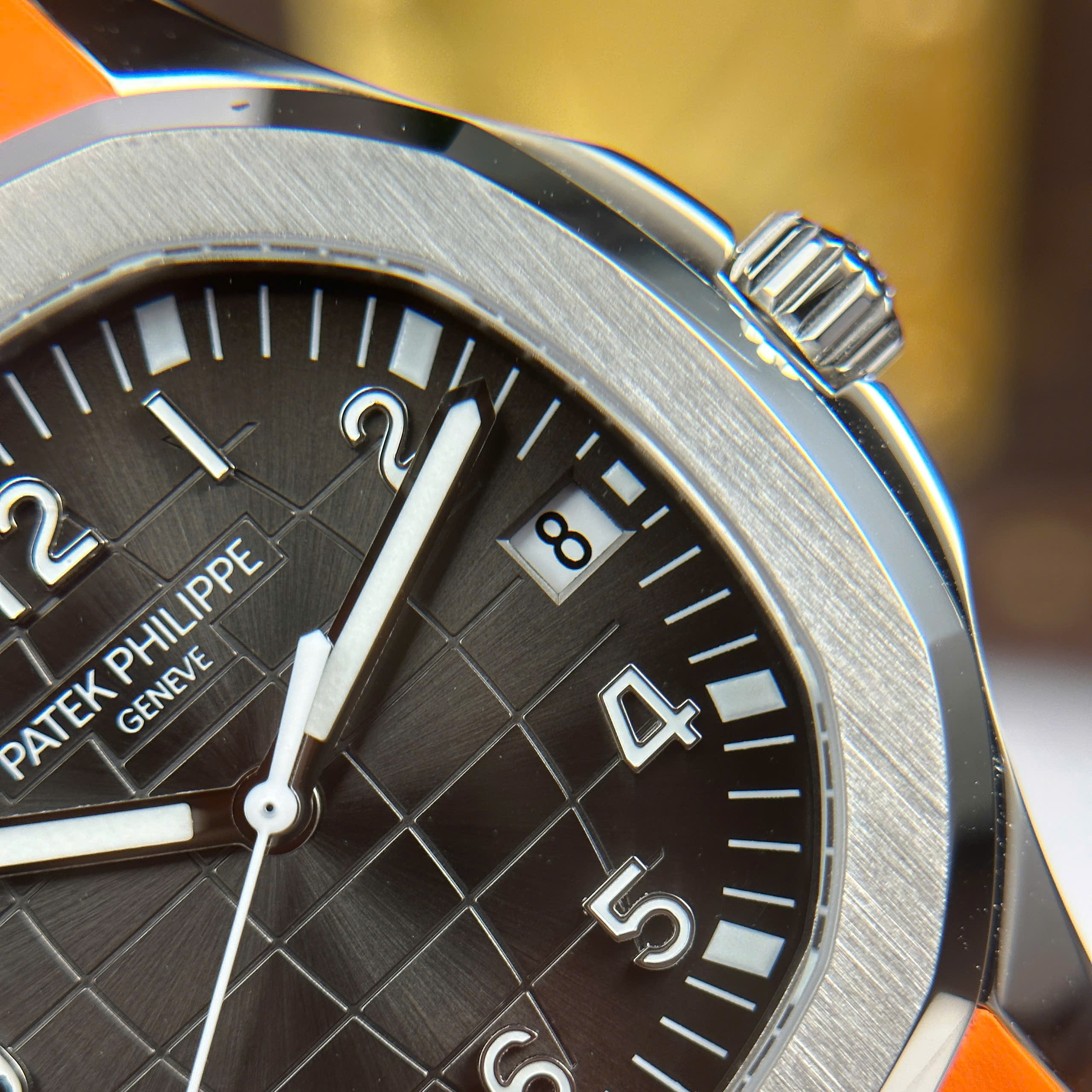 Patek Philippe Aquanaut 5167 Replica Watch Grey Dial Orange Rubber Strap BBF Factory 40mm (10)