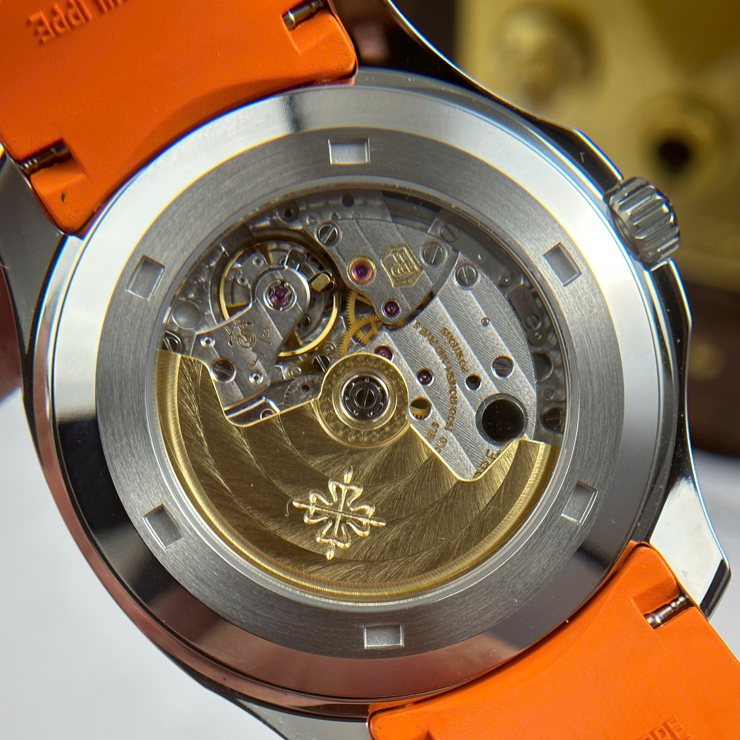 Patek Philippe Aquanaut 5167 Replica Watch Grey Dial Orange Rubber Strap BBF Factory 40mm (7)