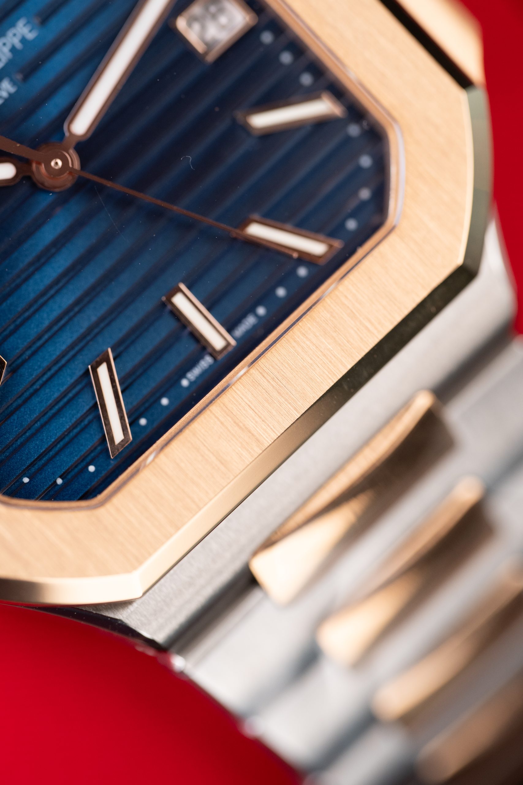 Patek Philippe Cubitus 5821 Imitaiton Watch Rose Gold Plate Blue Dial Custom Factory 45mm (10)