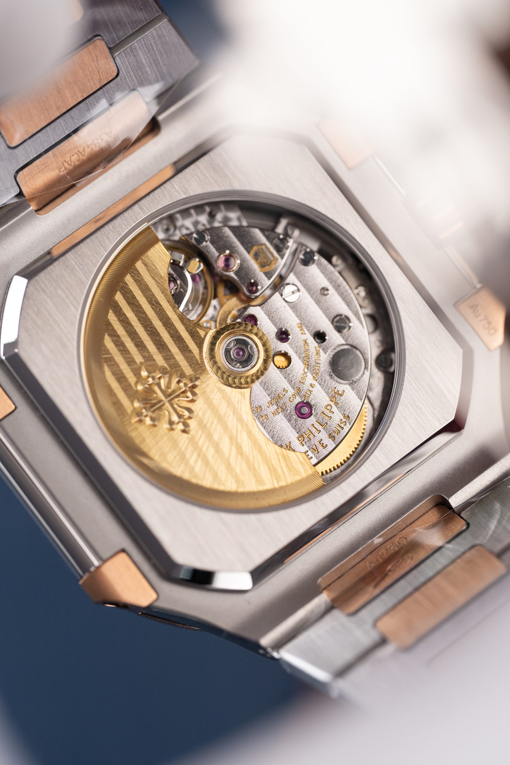 Patek Philippe Cubitus 5821 Imitaiton Watch Rose Gold Plate Blue Dial Custom Factory 45mm (5)