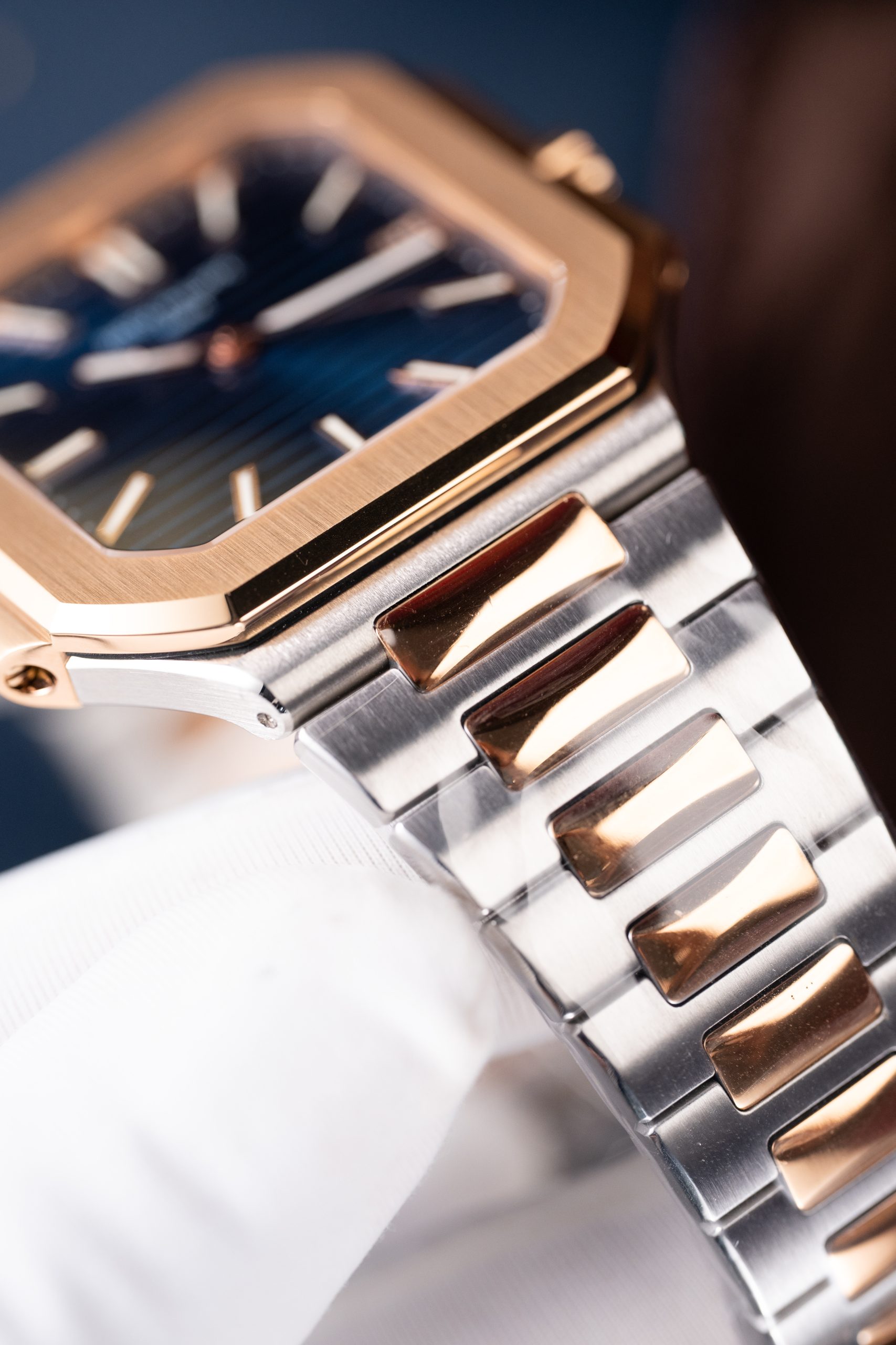 Patek Philippe Cubitus 5821 Imitaiton Watch Rose Gold Plate Blue Dial Custom Factory 45mm (7)