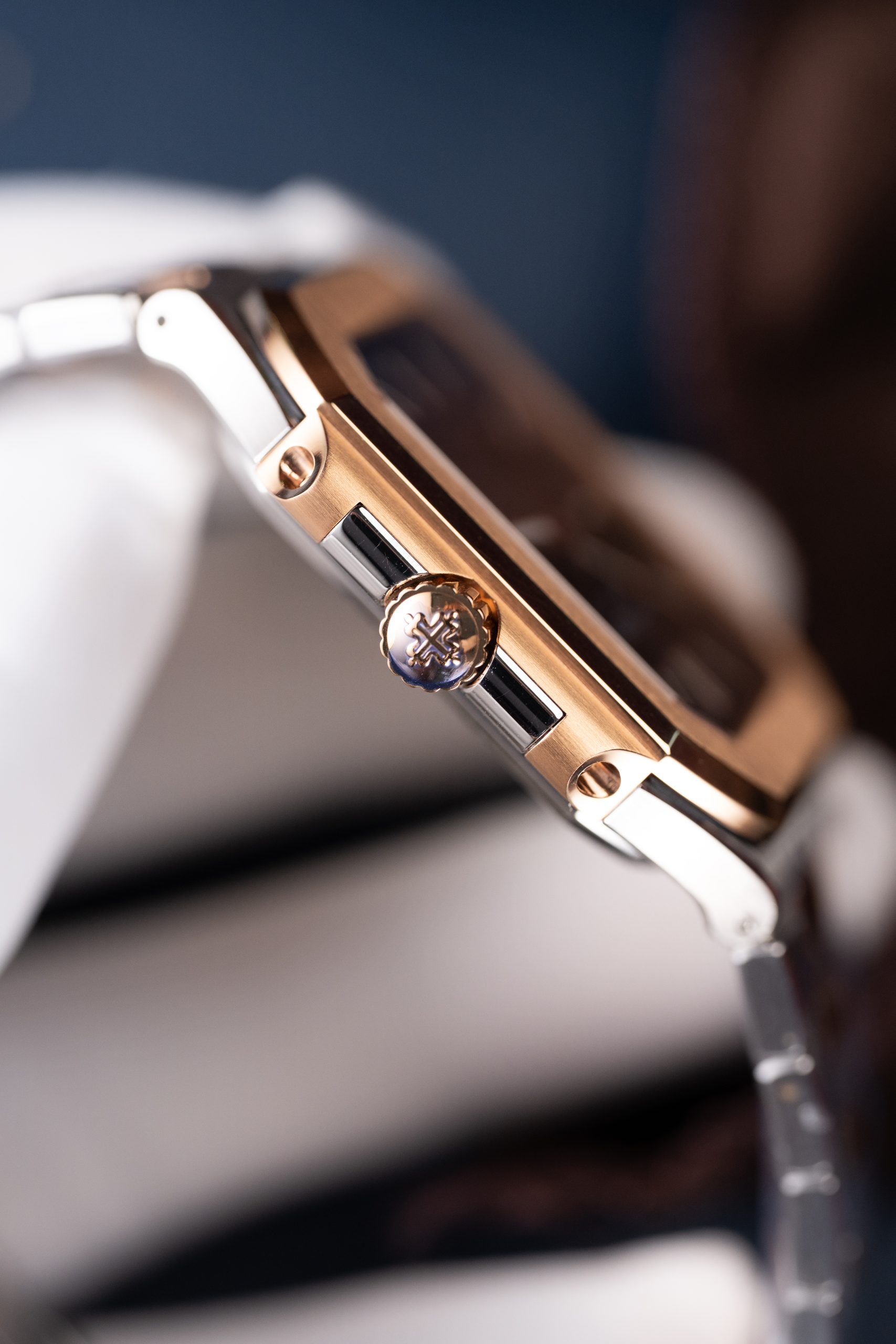 Patek Philippe Cubitus 5821 Imitaiton Watch Rose Gold Plate Blue Dial Custom Factory 45mm (8)