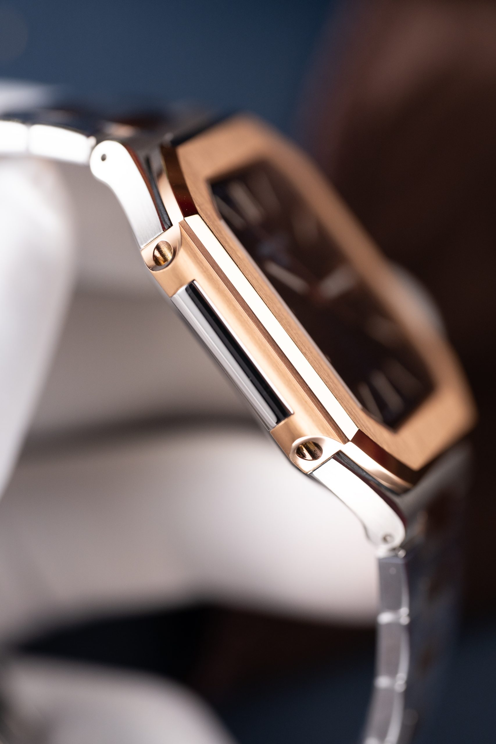 Patek Philippe Cubitus 5821 Imitaiton Watch Rose Gold Plate Blue Dial Custom Factory 45mm (9)