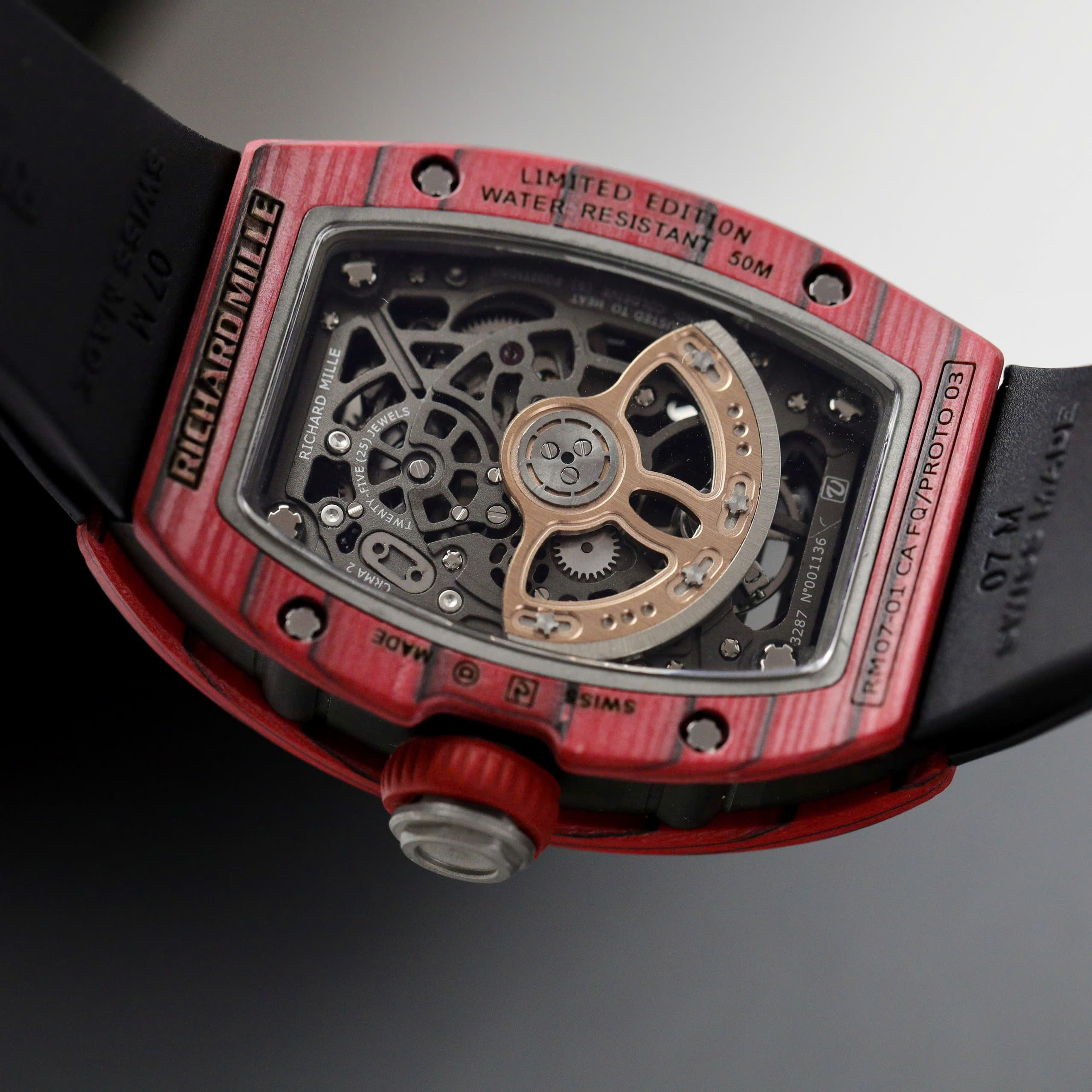 Richard Mille RM07-01 Best Quality Replica Watch Red Carbon Case Black Dial Automatic 32 x 46mm (2)