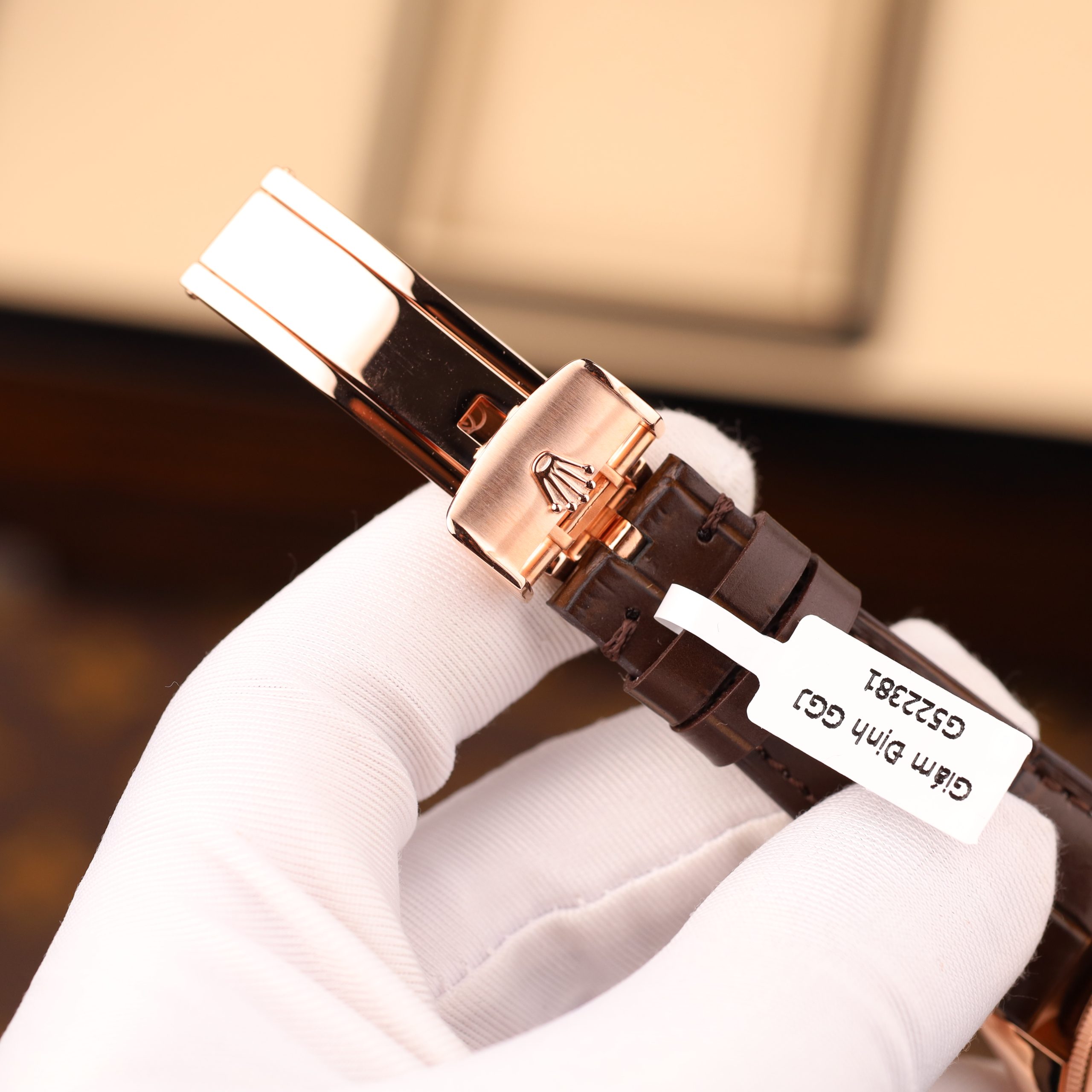 Rolex Cellini 50535 Best Quality Replica Watch 18K Gold Wrapped White Dial Leather Strap 39mm (2)