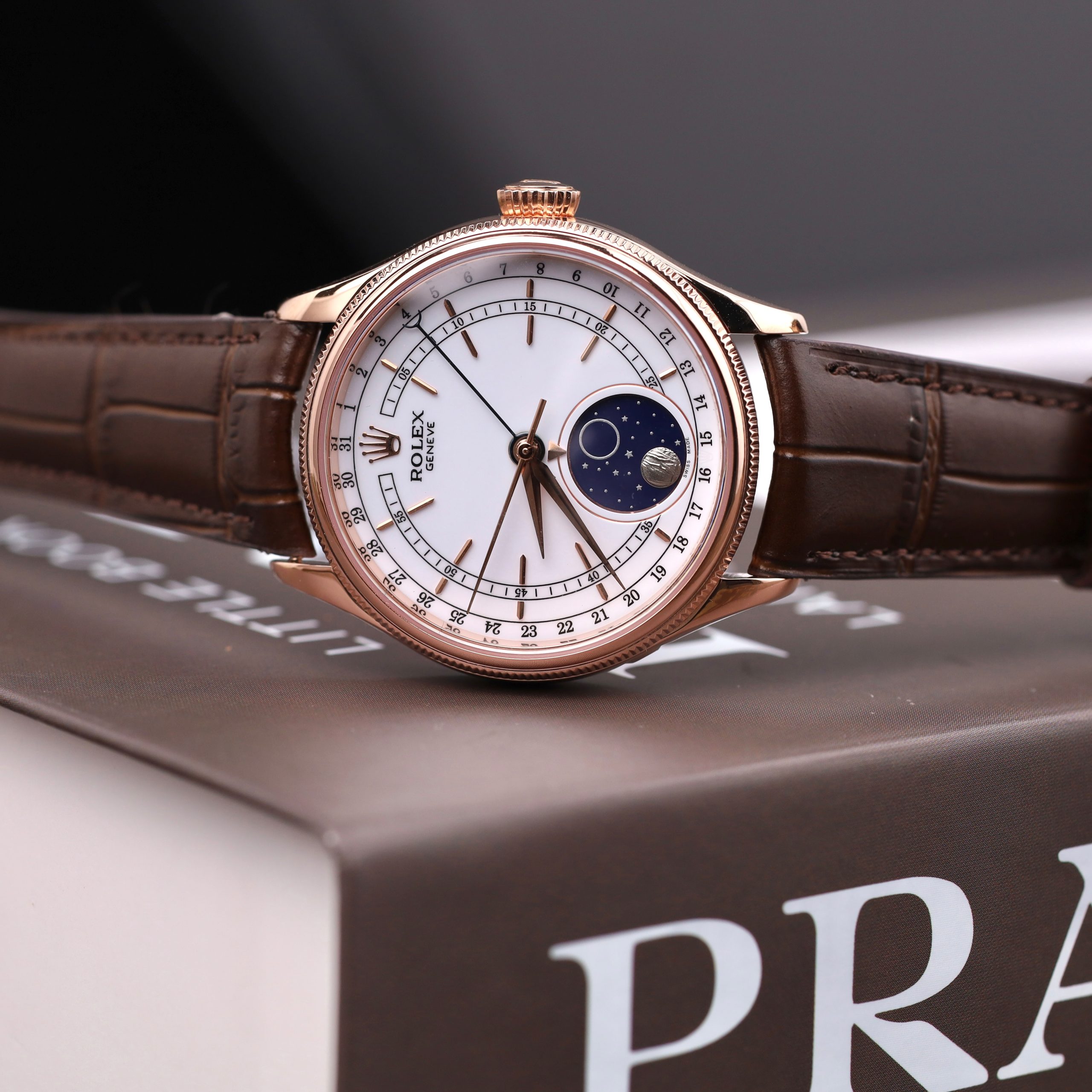 Rolex Cellini 50535 Best Quality Replica Watch 18K Gold Wrapped White Dial Leather Strap 39mm (6)