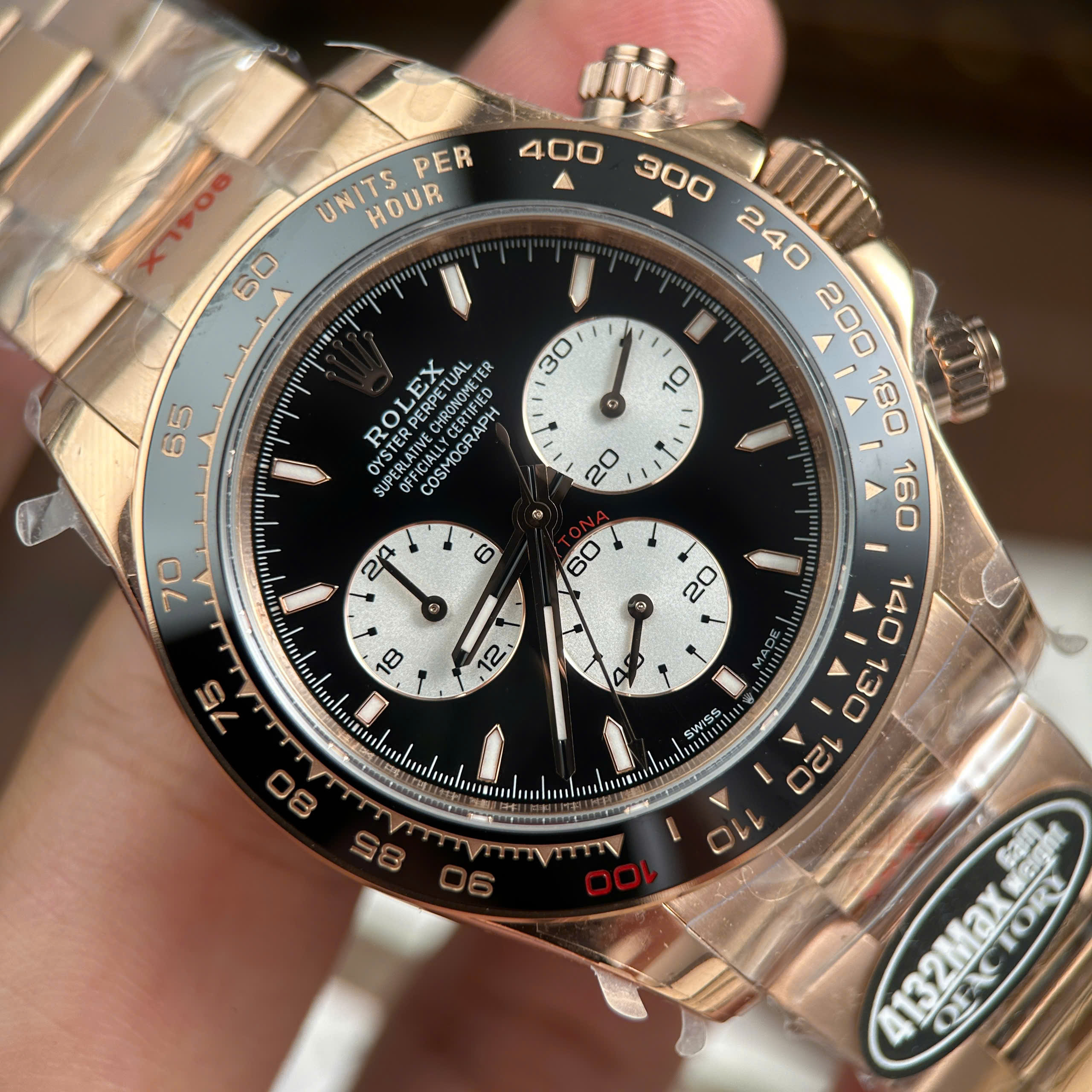 Rolex Cosmograph Daytona “Le Mans” 126525LN Imitaiton Watch Rose Gold Plate Black Dial Gain Weight QF Factory 40mm (14)
