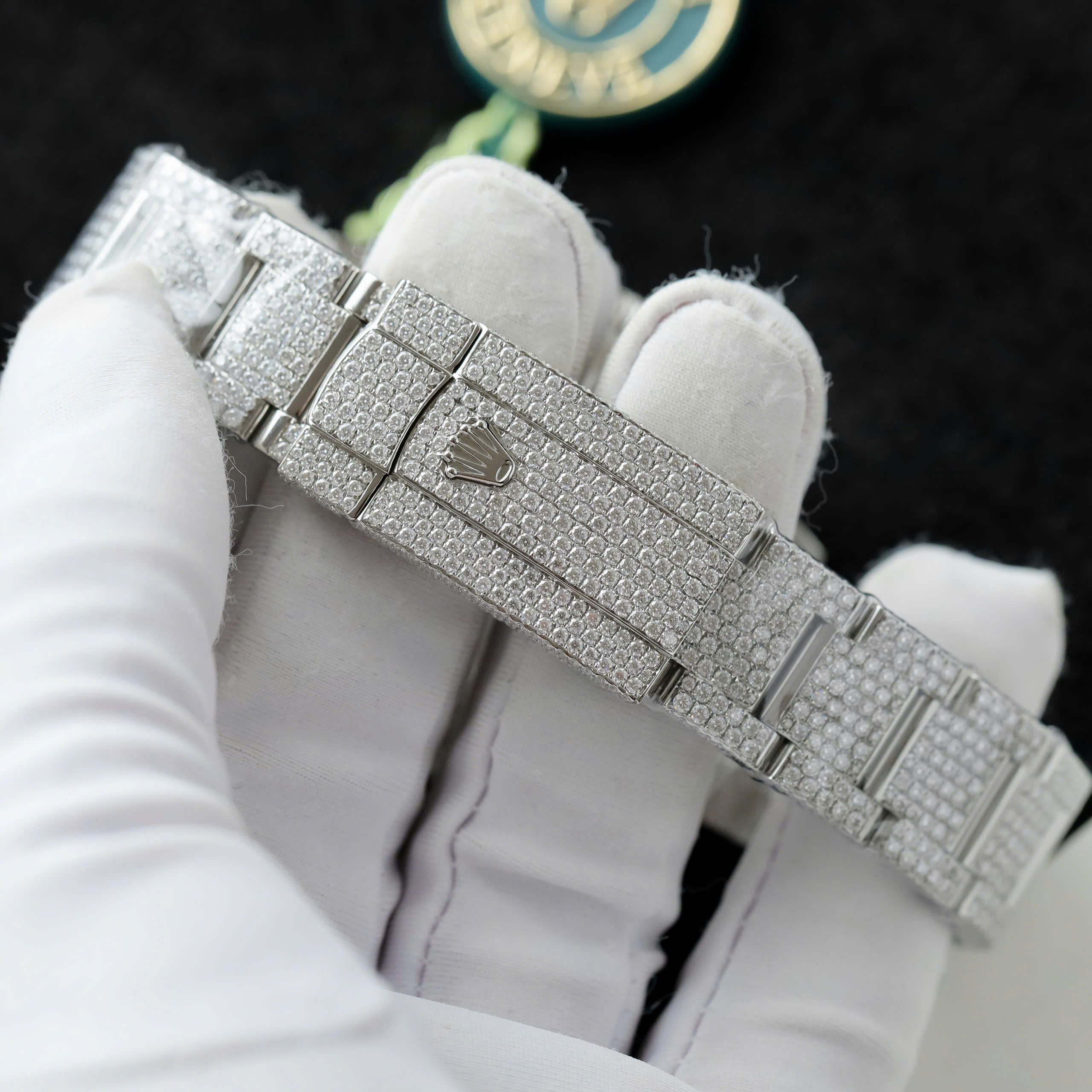 Rolex DateJust Best Quality Replica Watch Iced Out Diamond Moissanite Supreme Dial Oyster Bands 41mm (1)