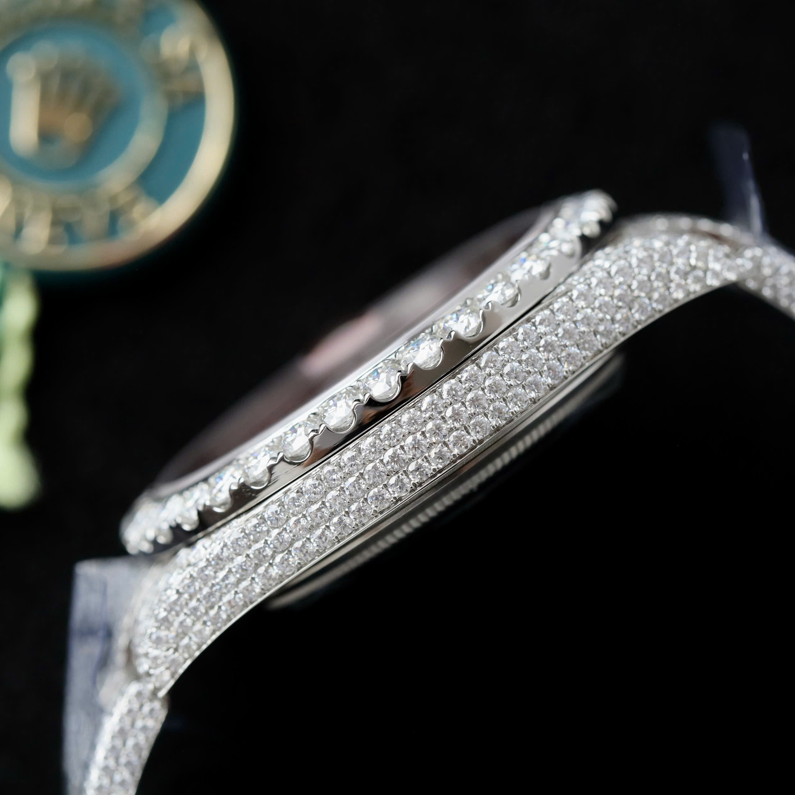 Rolex DateJust Best Quality Replica Watch Iced Out Diamond Moissanite Supreme Dial Oyster Bands 41mm (2)