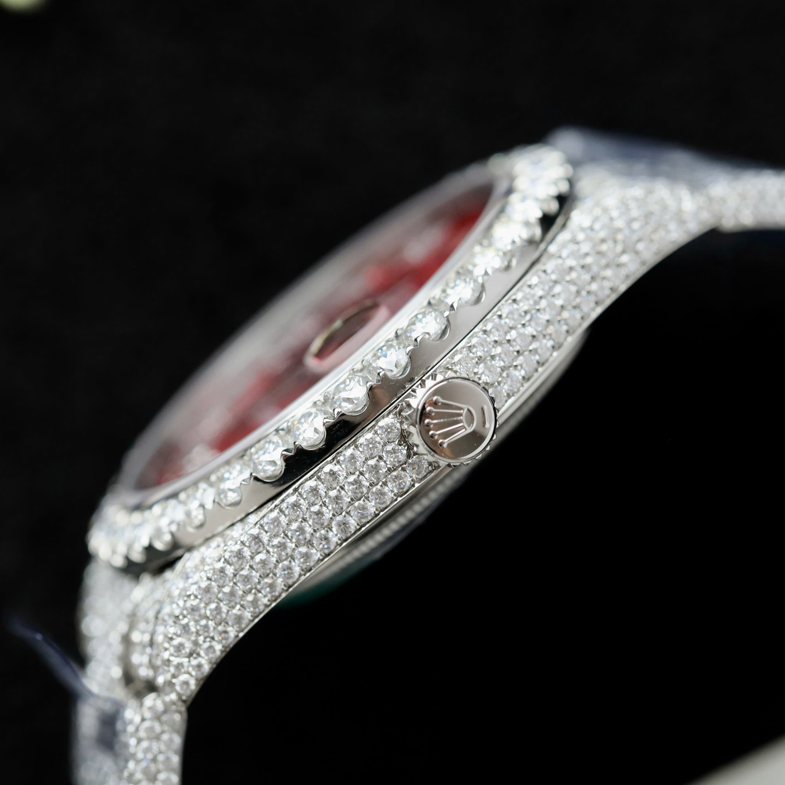 Rolex DateJust Best Quality Replica Watch Iced Out Diamond Moissanite Supreme Dial Oyster Bands 41mm (3)