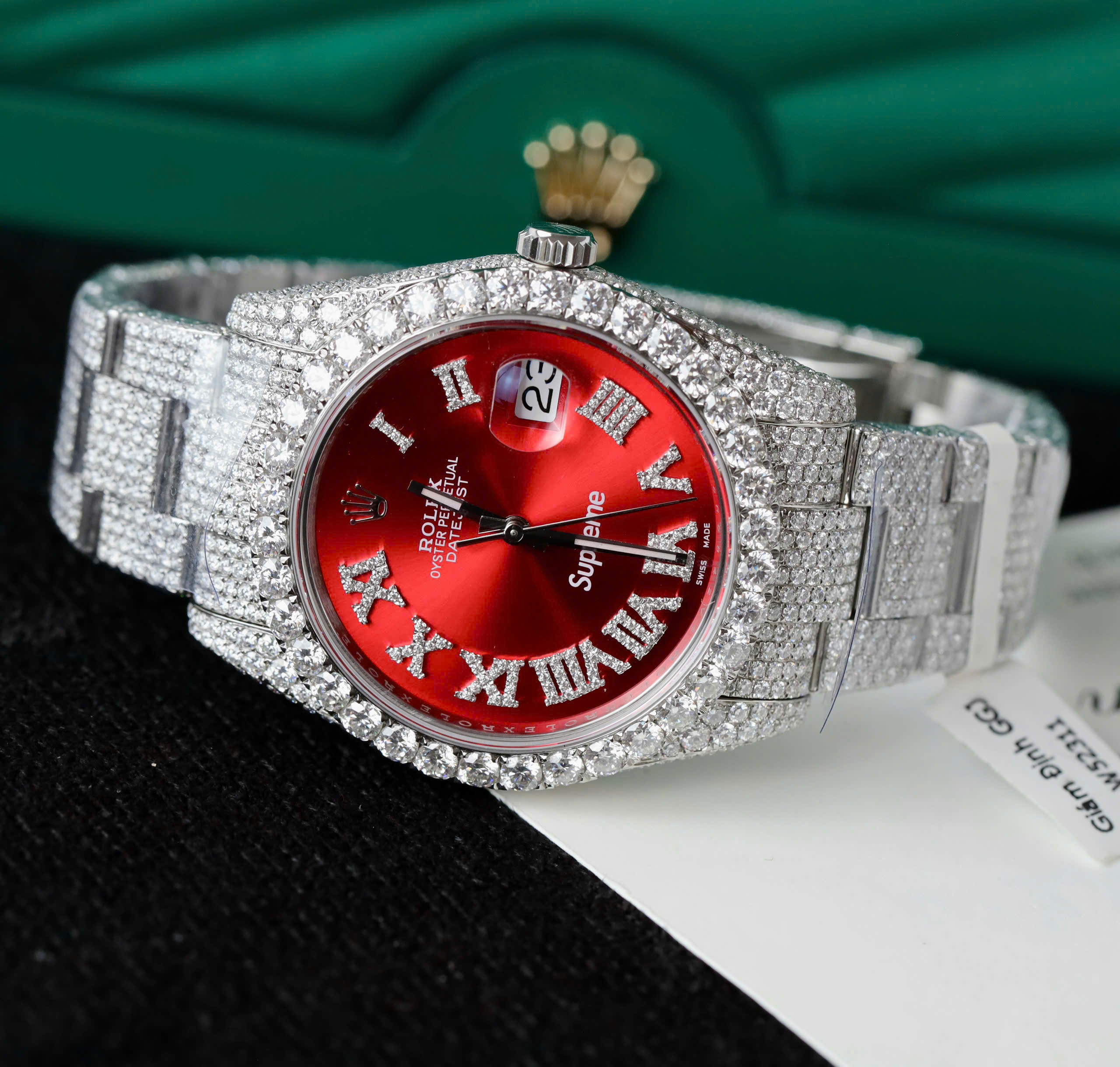 Rolex DateJust Best Quality Replica Watch Iced Out Diamond Moissanite Supreme Dial Oyster Bands 41mm (6)