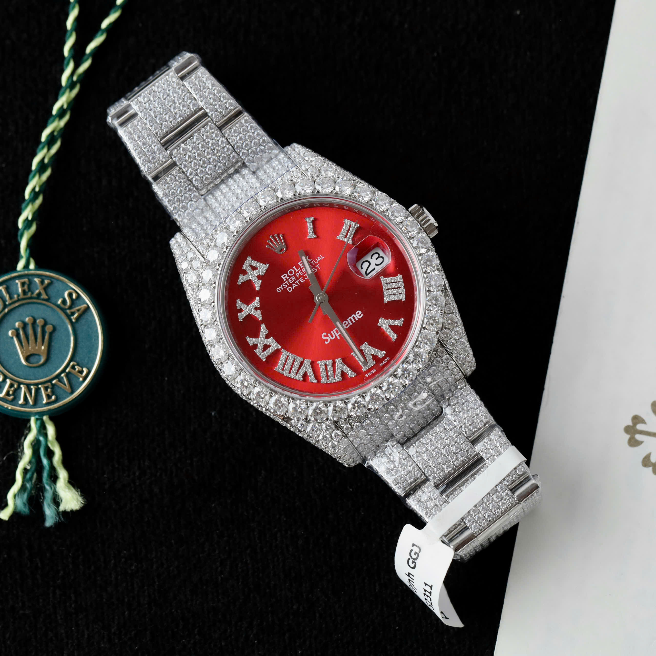 Rolex DateJust Best Quality Replica Watch Iced Out Diamond Moissanite Supreme Dial Oyster Bands 41mm (7)