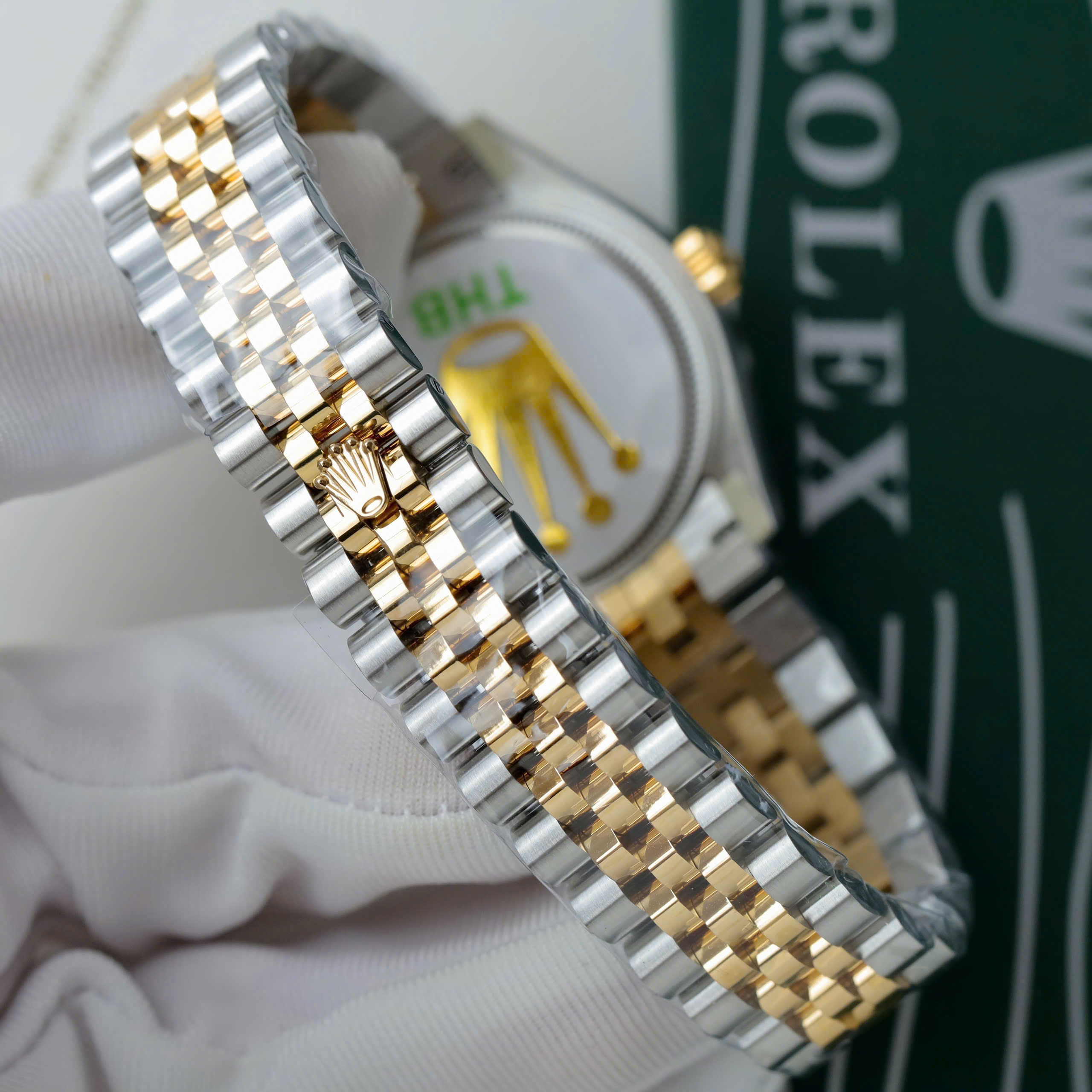 Rolex DateJust Lady Good Imitation Watches Mother Of Pearl Dial Two Tone Rose Gold Plate THB Factory 31mm (1)