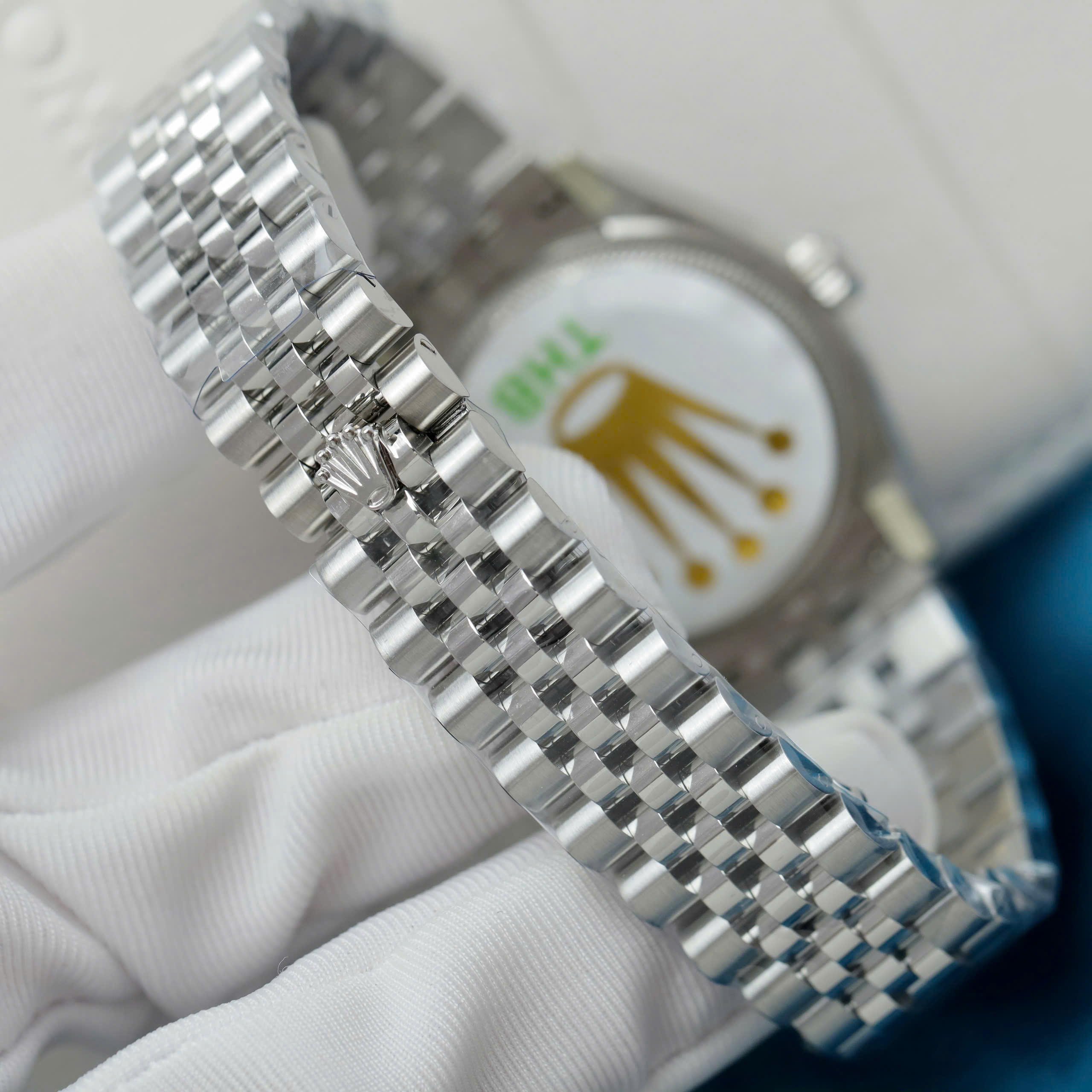 Rolex DateJust Lady High End Replicas Watches Blue Flower Dial Stainless Steel 904L THB Factory 31mm (1)