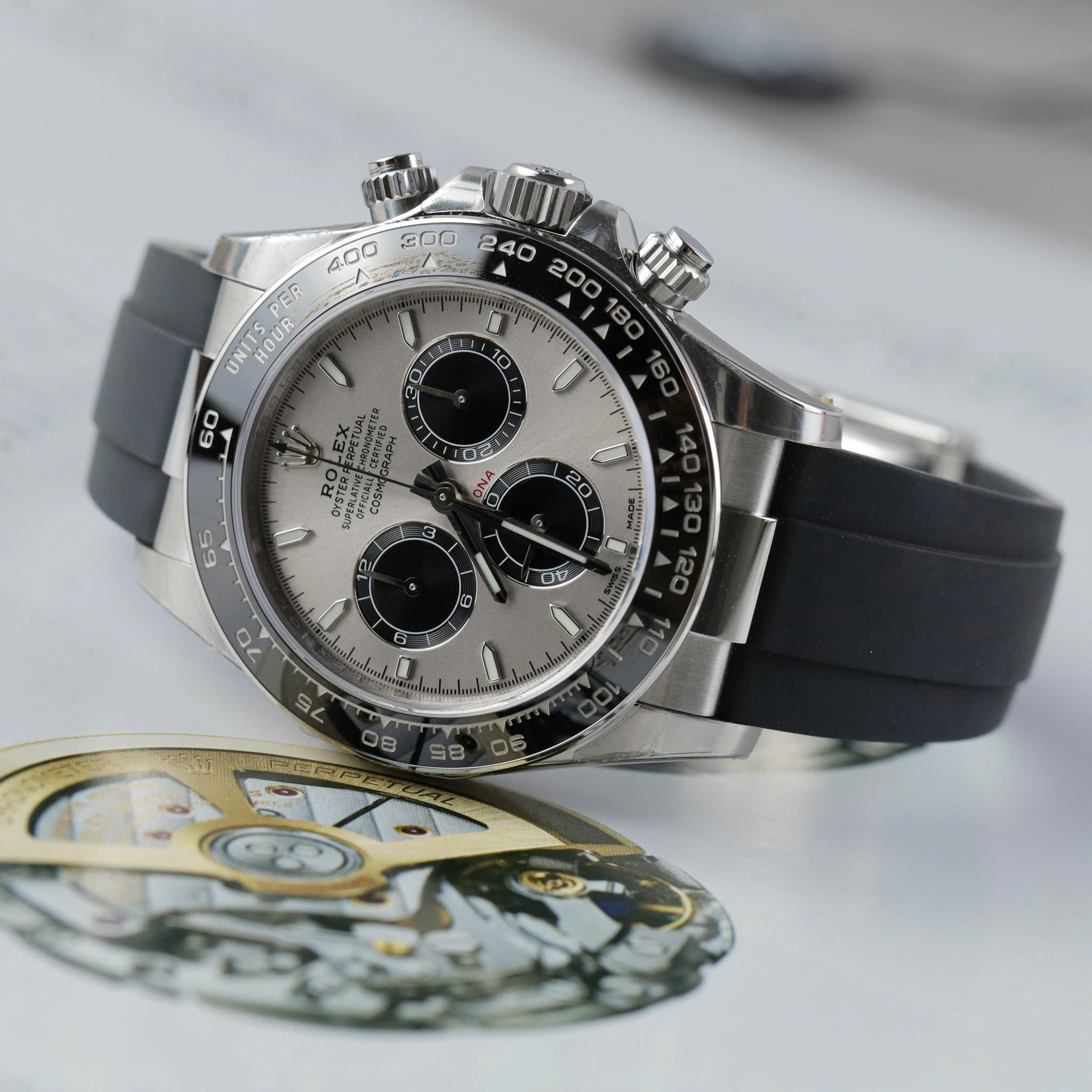 Rolex Daytona 126519LN Good Imitation Watch Grey Dial Oysterflex Band VS Factory 40mm (7)