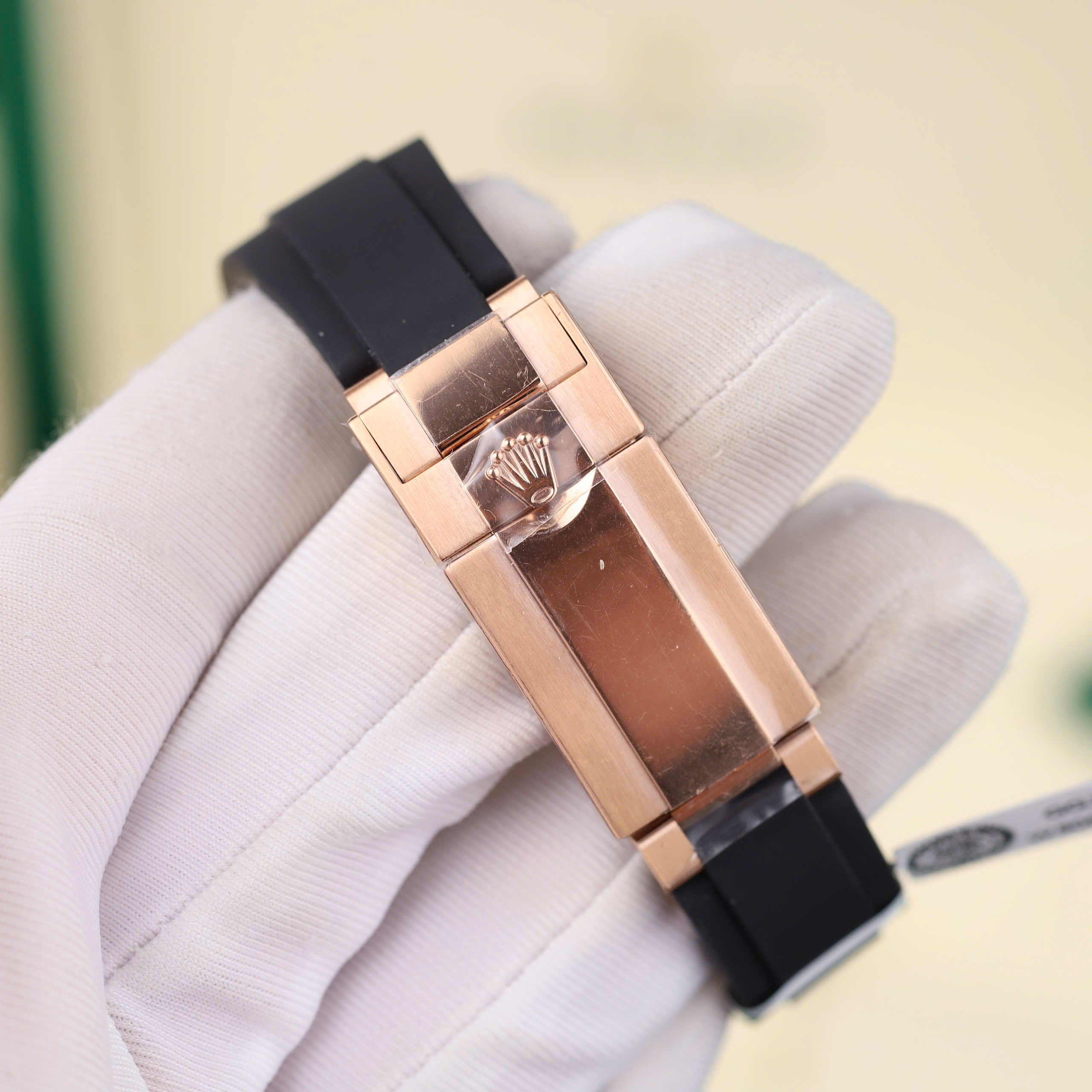 Rolex Daytona Good Imitaiton Watch Rose Gold Plate Mother Of Pearl Dial Moissanite Diamond On Hours Oyster Flex BT Factory 40mm (12)