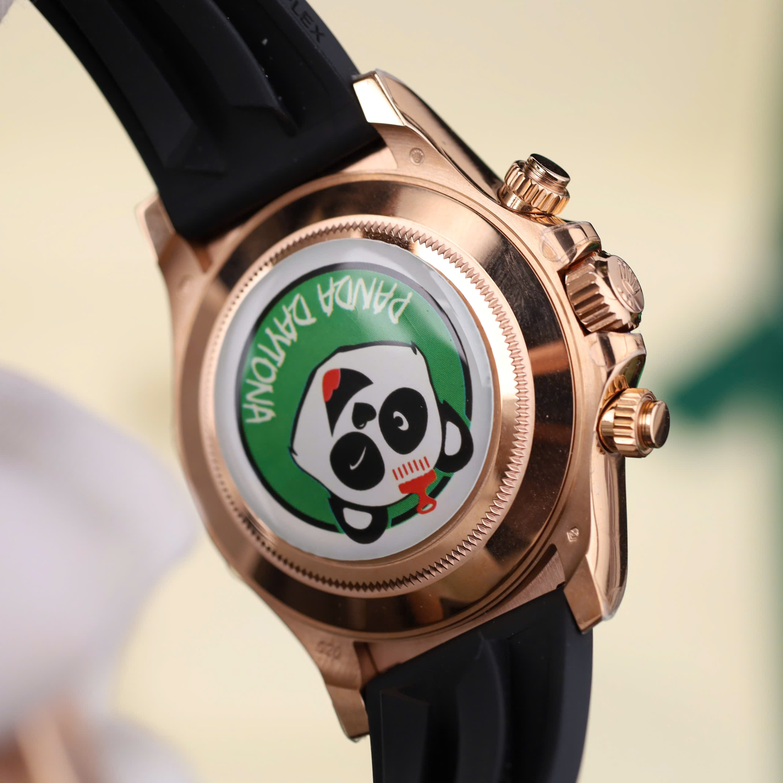 Rolex Daytona Good Imitaiton Watch Rose Gold Plate Mother Of Pearl Dial Moissanite Diamond On Hours Oyster Flex BT Factory 40mm (14)