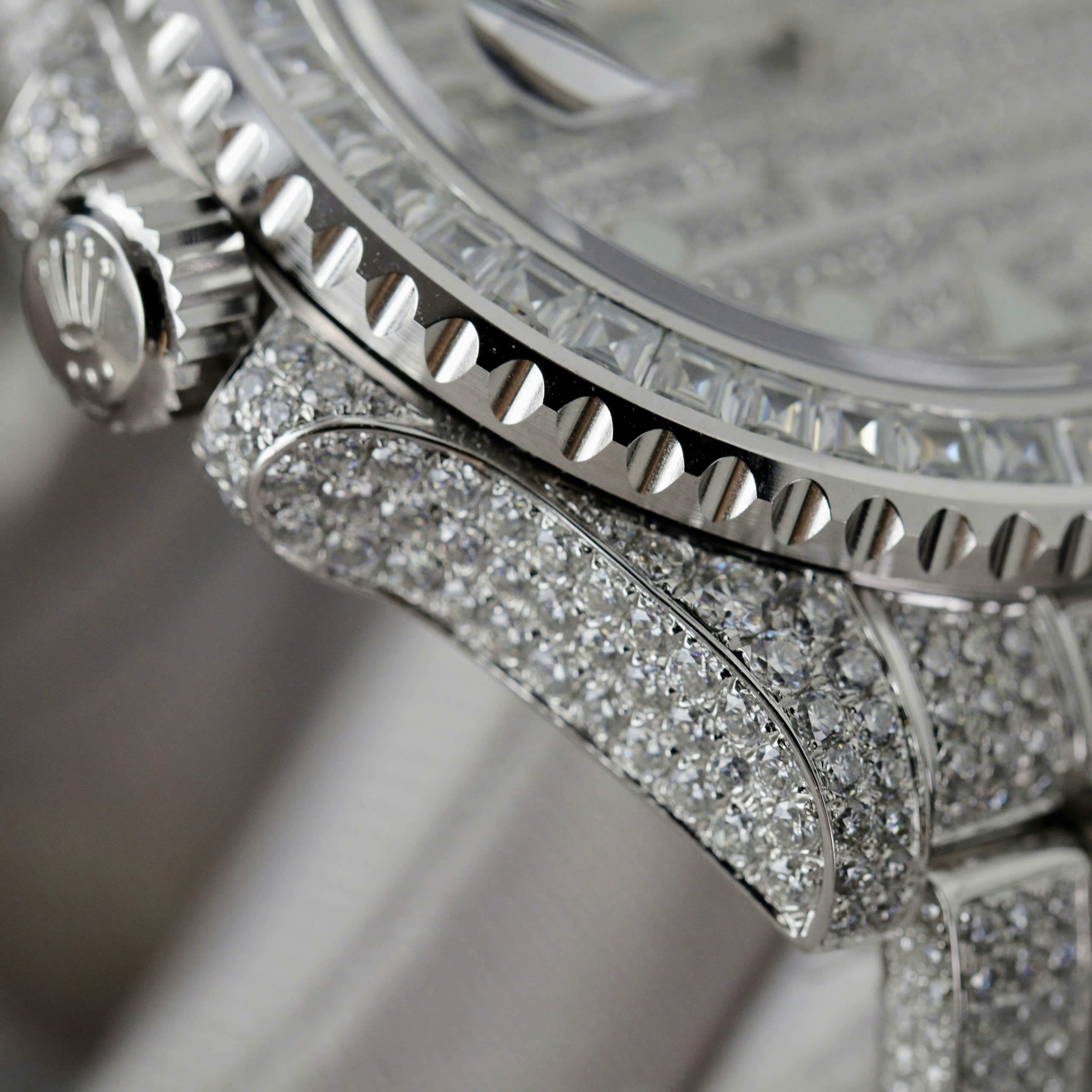 Rolex GMT-MASTER II Replica Watch Iced Out Diamond Moissanite Baguette 40mm (3)