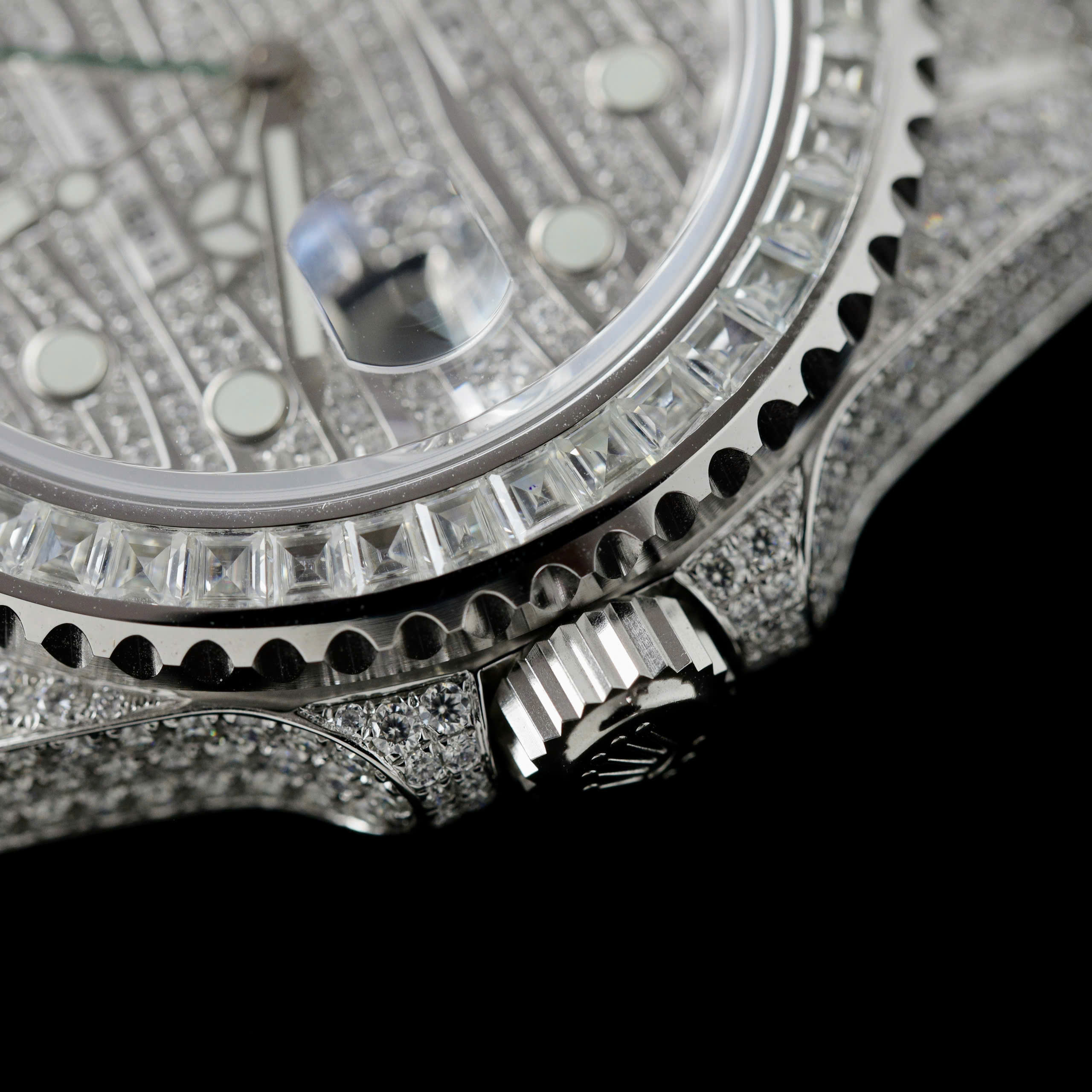 Rolex GMT-MASTER II Replica Watch Iced Out Diamond Moissanite Baguette 40mm (4)