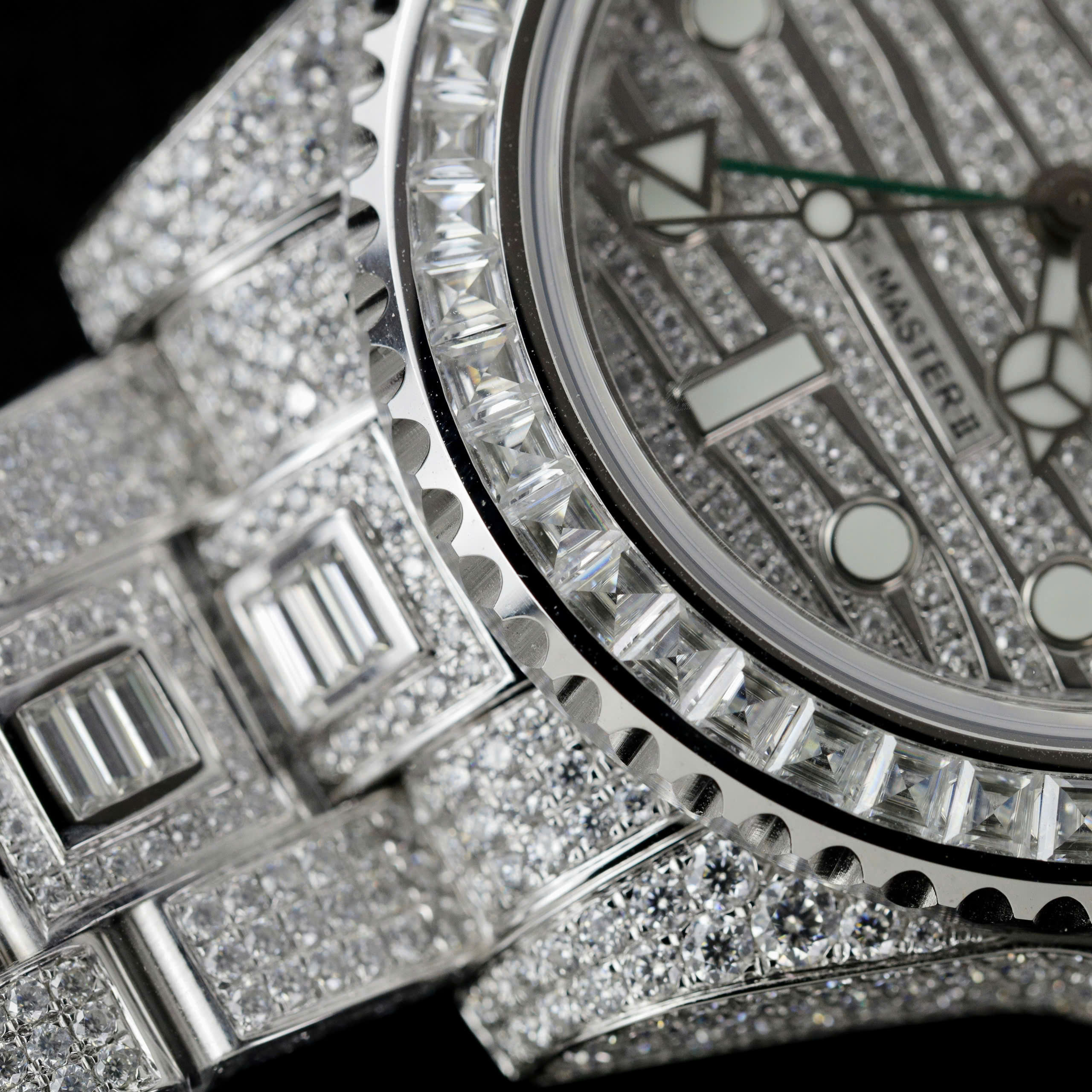 Rolex GMT-MASTER II Replica Watch Iced Out Diamond Moissanite Baguette 40mm (5)